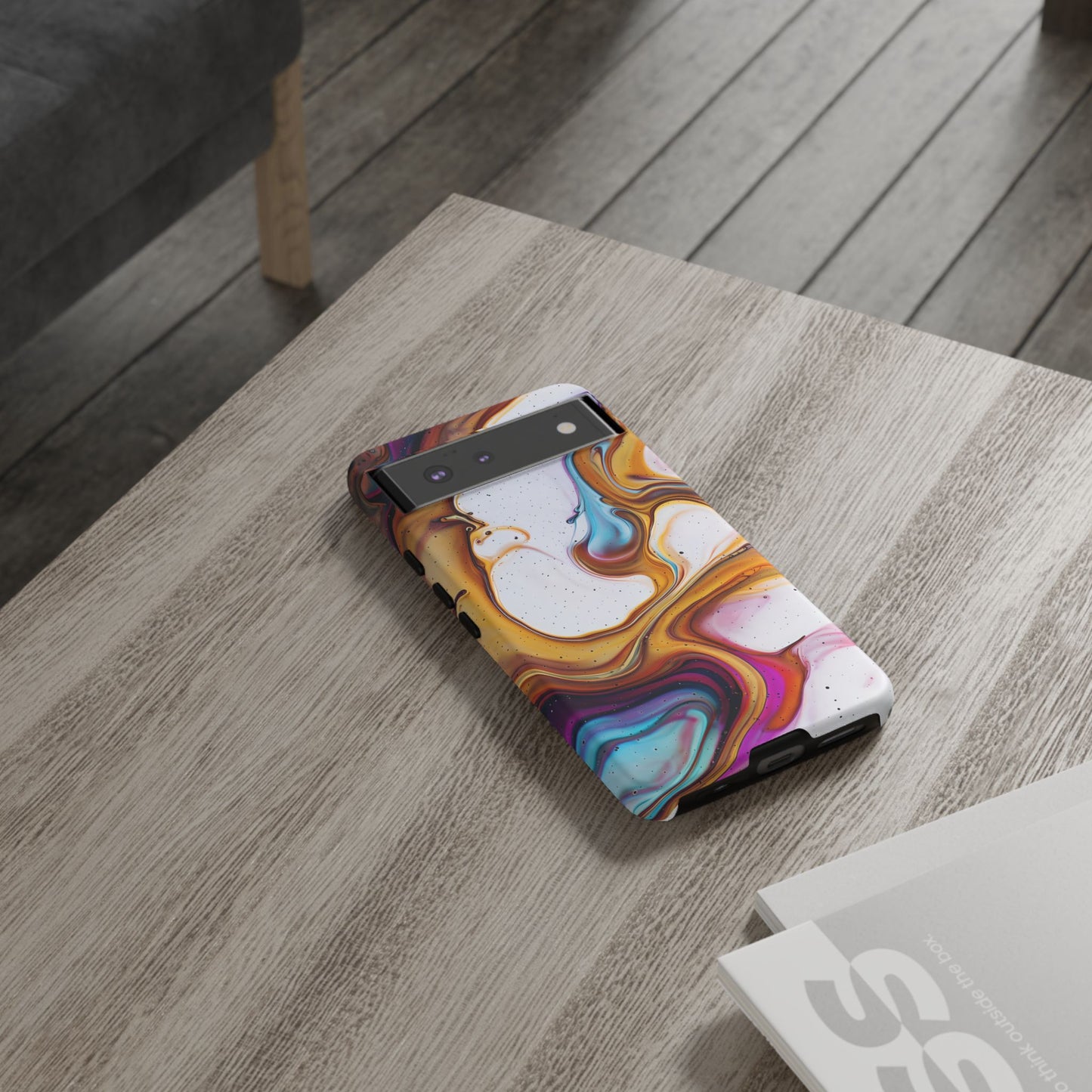 Artistic Phone Case, Tough Cases with Colorful Marble Design