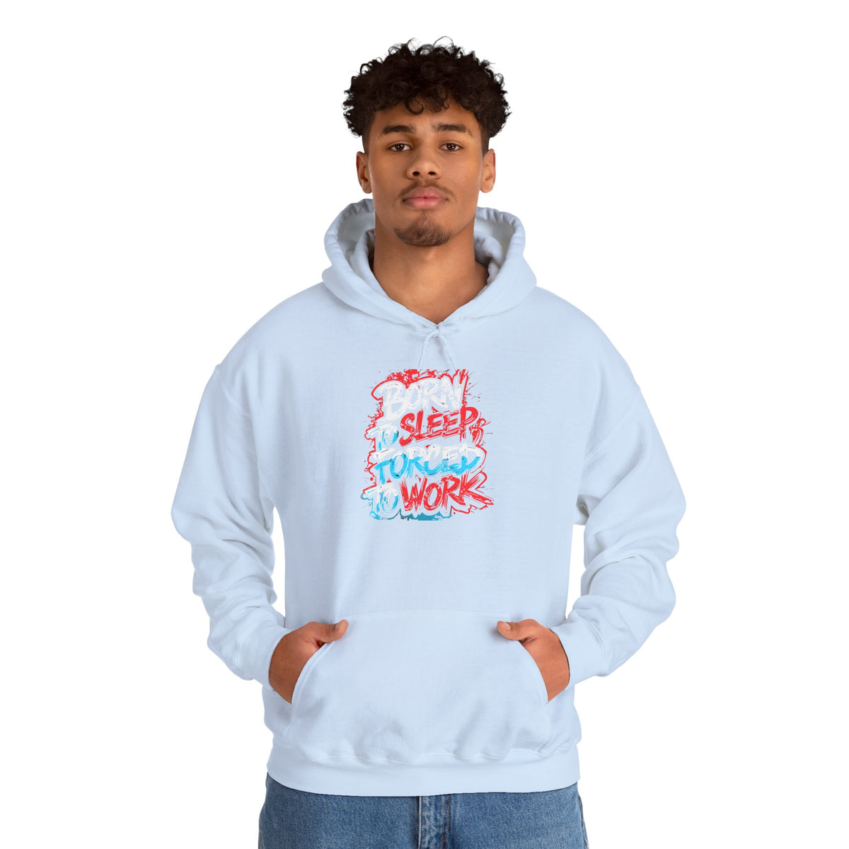 Hoodie — "Born to Sleep, Forced to Work" Street Style Graphic Hoodie