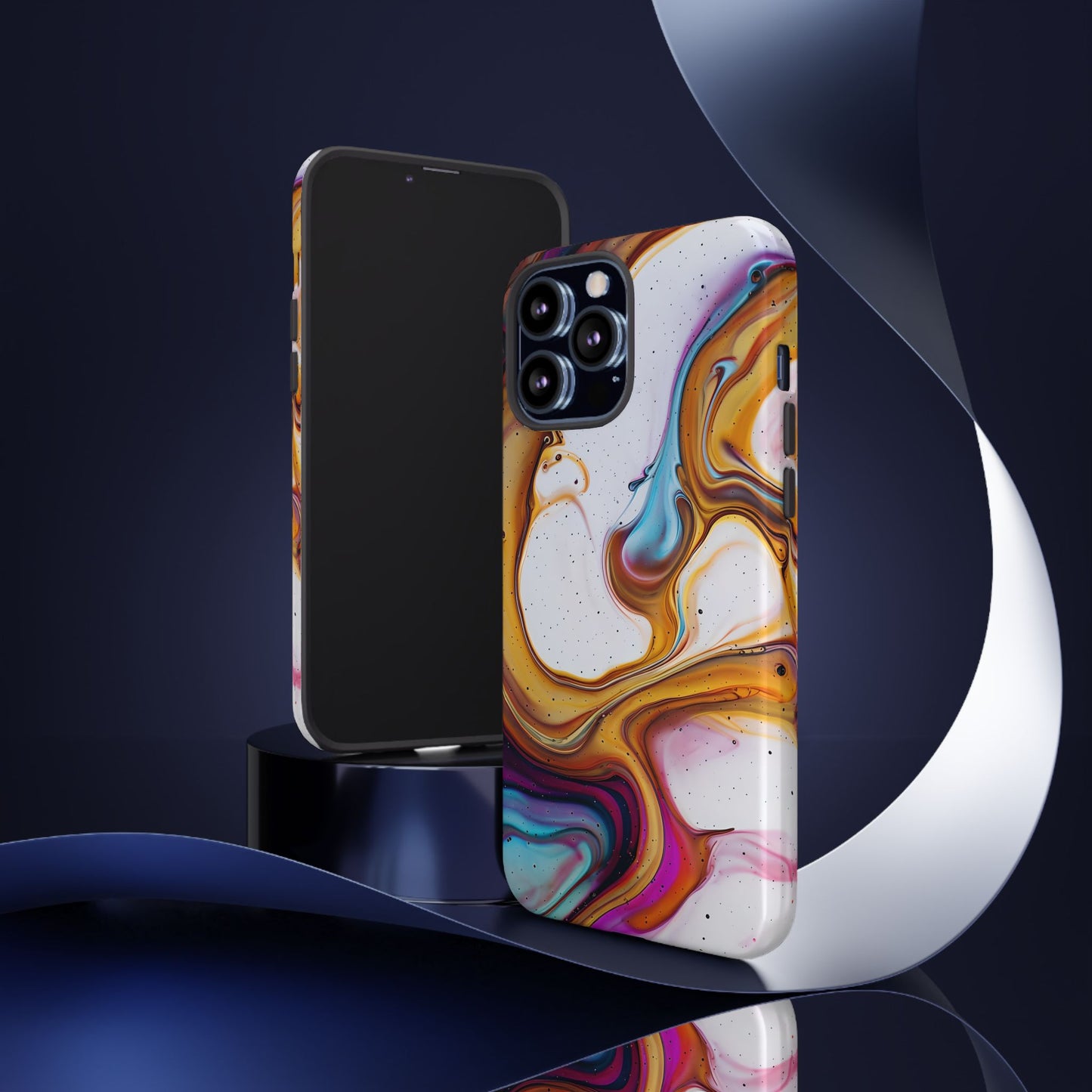 Artistic Phone Case, Tough Cases with Colorful Marble Design