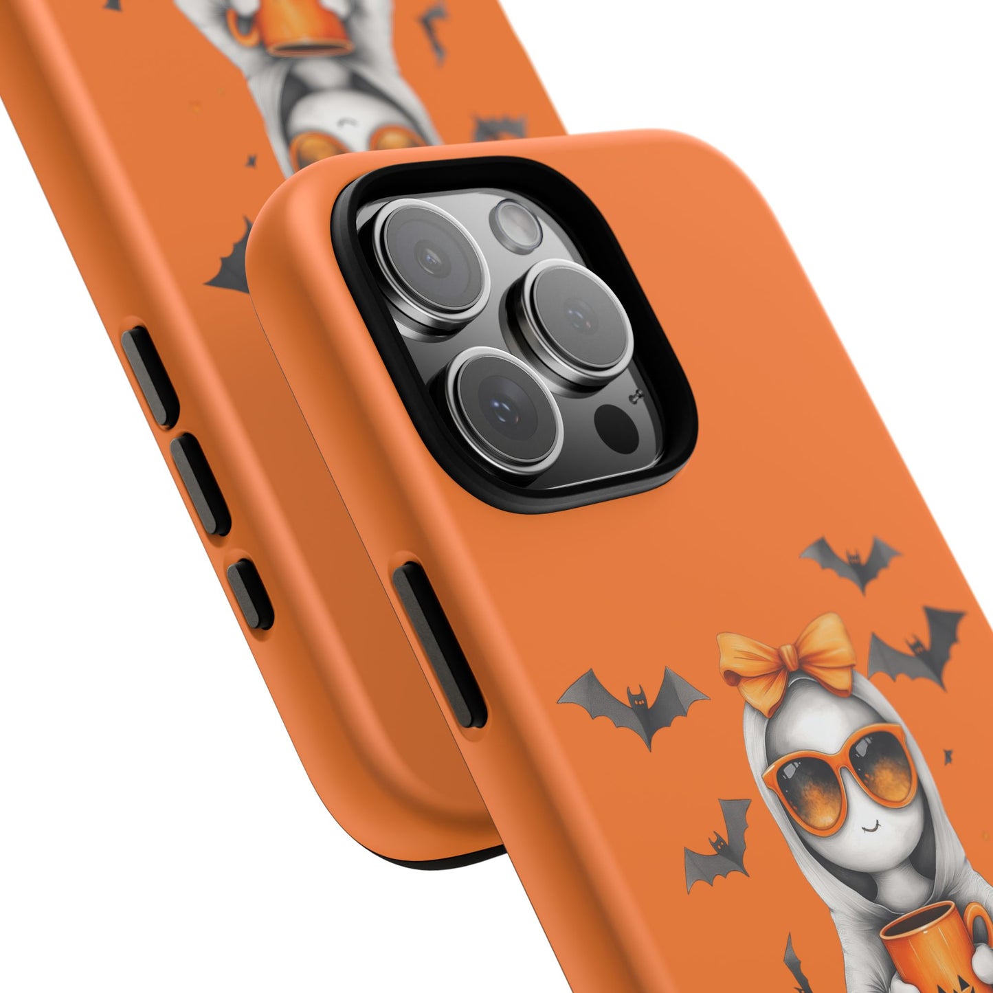 Halloween Ghost Phone Case, Cute Cat Ghost Case, Autumn Phone Cover, Spooky Season Gift, Trick or Treat Case
