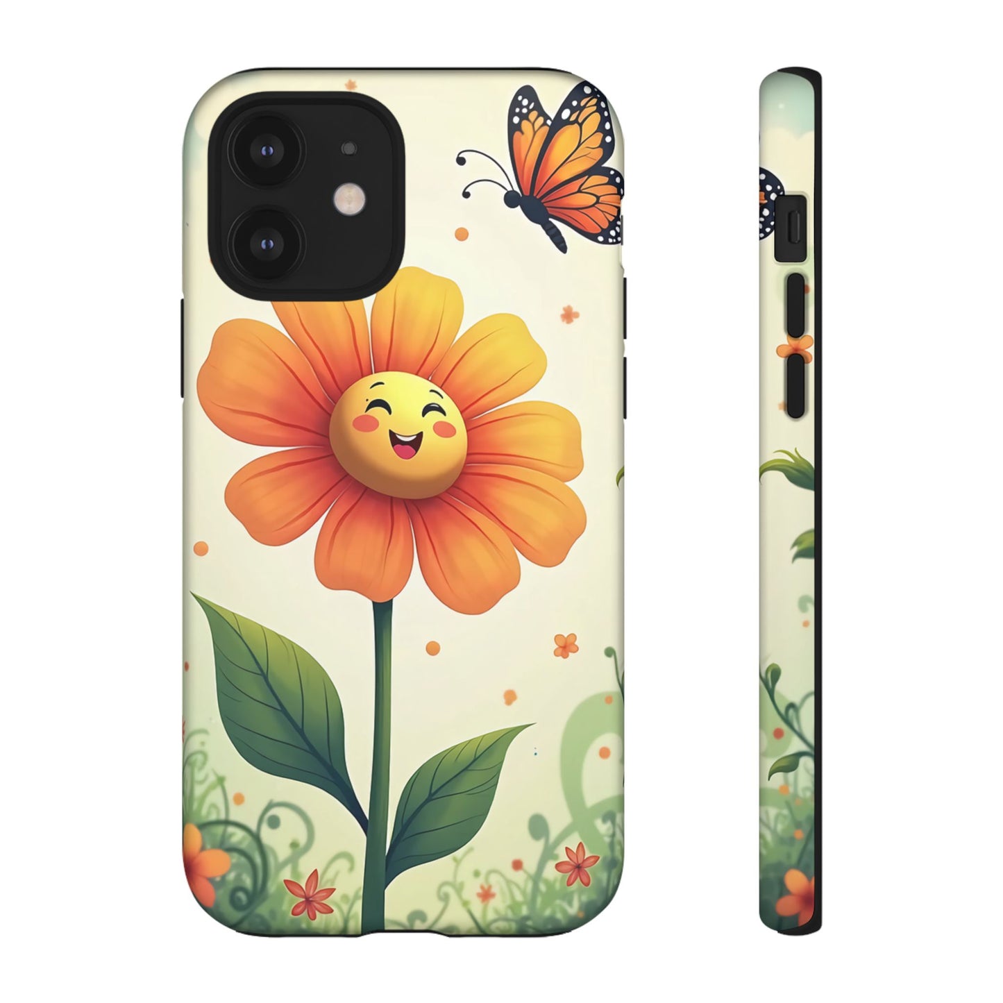 Floral Phone Case with Butterfly Design, Cute Flower Phone Cover for Nature Lovers, Eco-Friendly Gift, Spring Vibes, Birthday Present