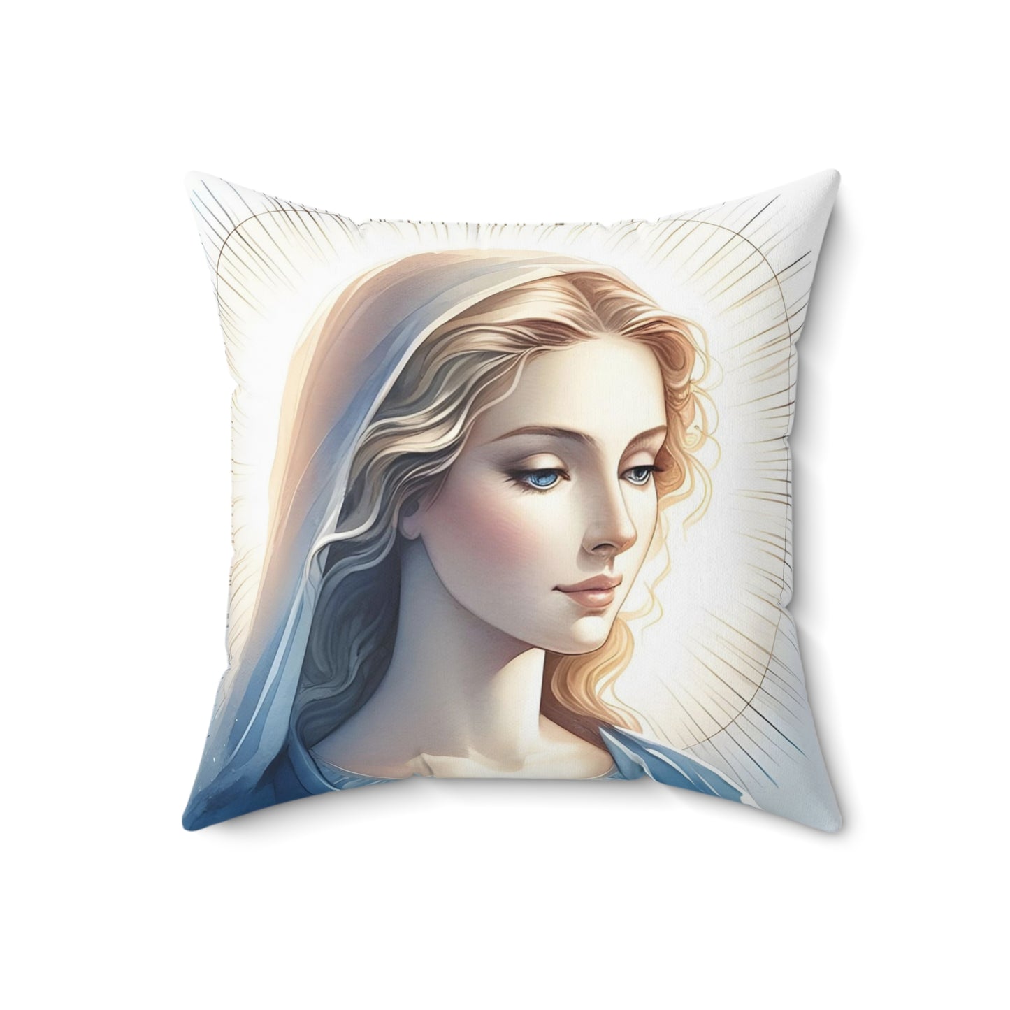 Divine Inspiration Decorative Pillow, Religious Home Decor, Prayer Pillow, Mary Pillows, Gift for Faith Lovers