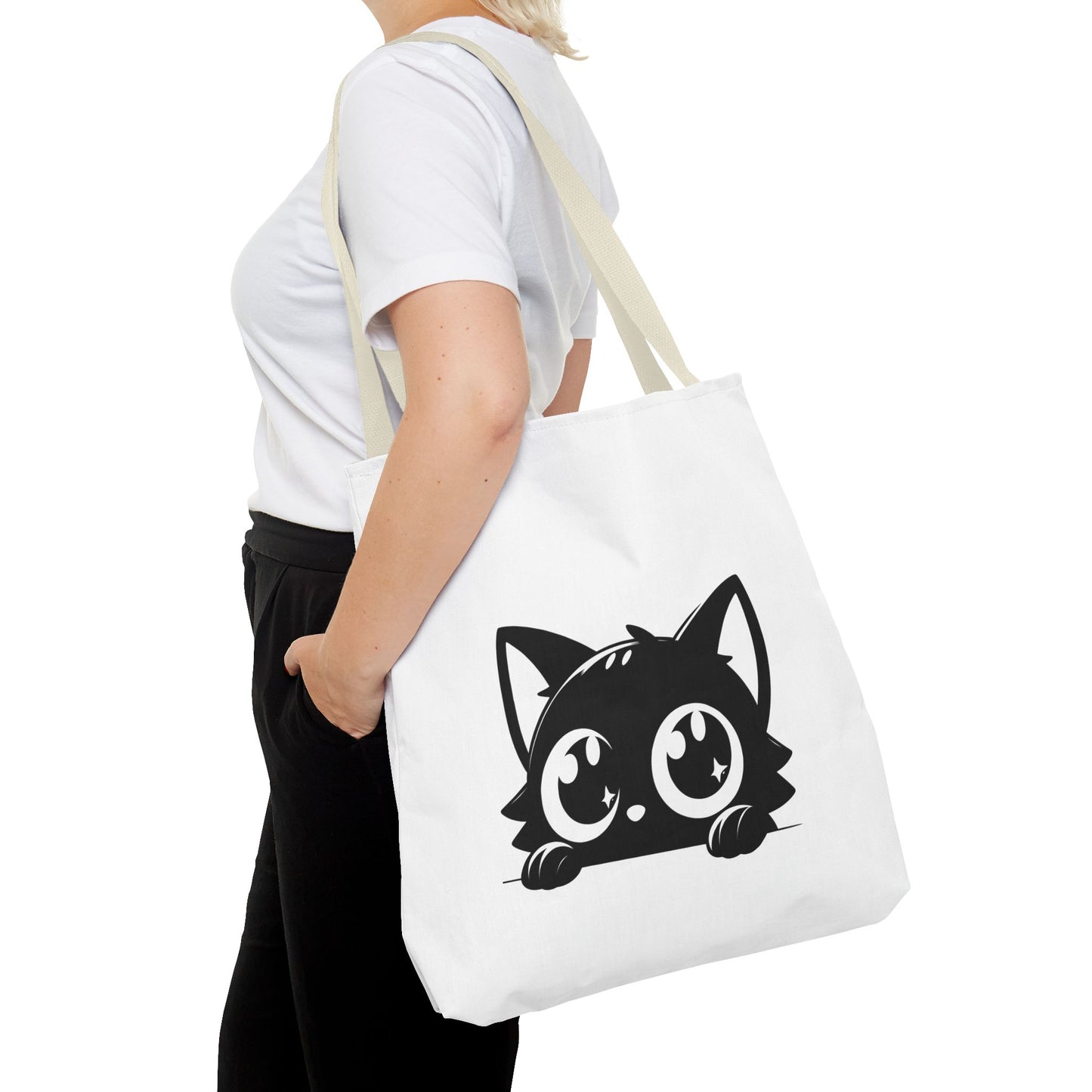 Adorable Cat Face Tote Bag | Cute Kitten Shopping Bag | Gift for Cat Lovers | Everyday Use | Eco-Friendly Accessory