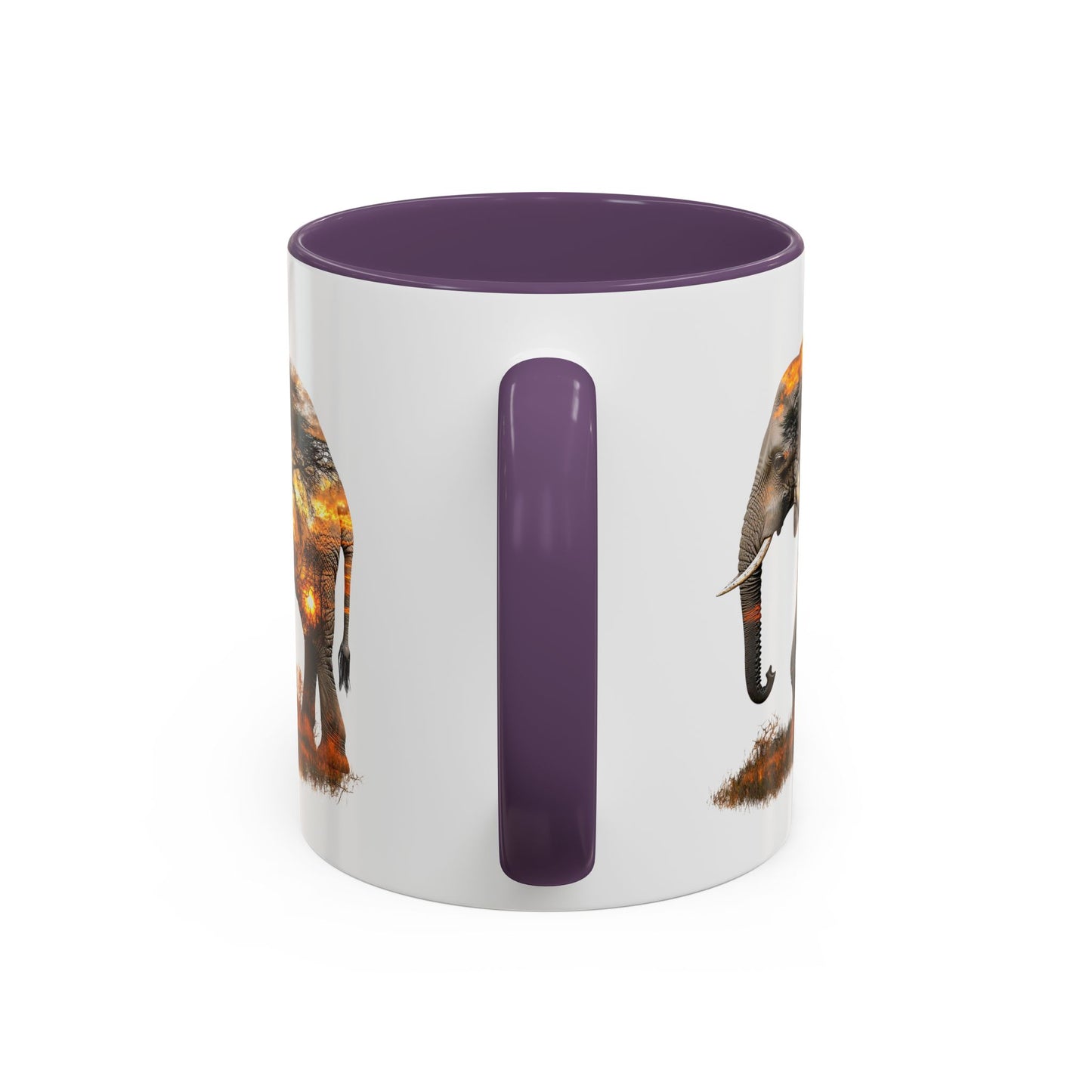 Elegant Elephant Accent Coffee Mug - Nature Lover Gift, Animal Lover Mug, Unique Home Decor, Wildlife Conservation, Travel Mug