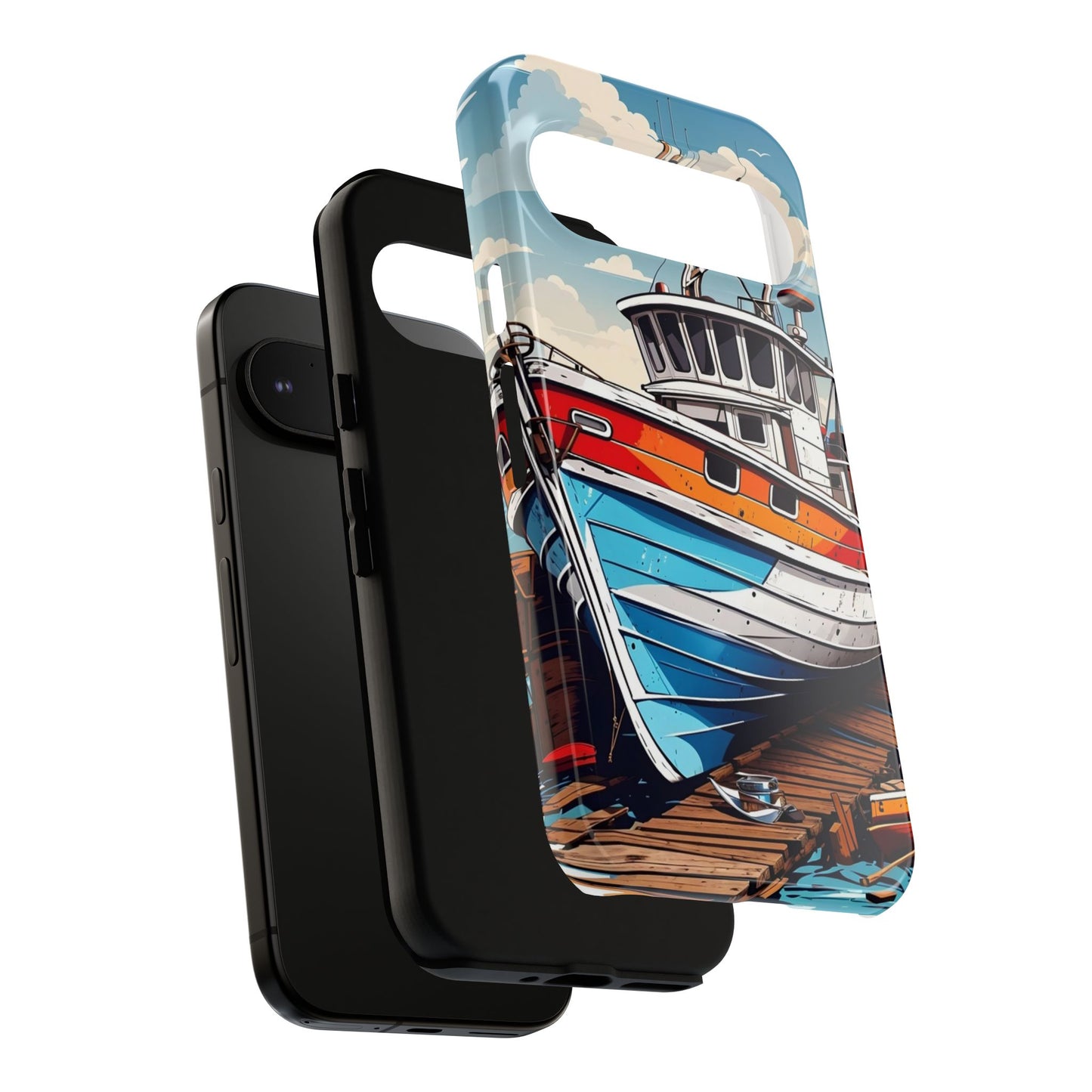 Colorful Fishing Boat Phone Case | Nautical Gift, Marine Design, Coastal Aesthetic, Summer Vibes, Sea Lover's Accessory