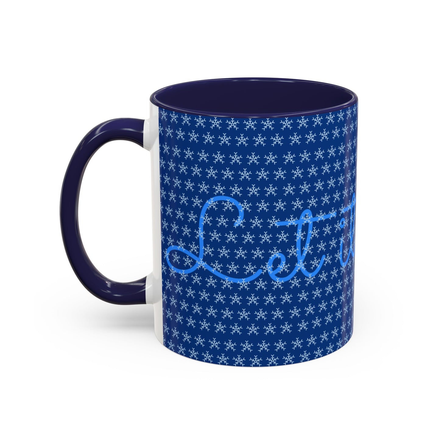 Snowy Night Accent Coffee Mug - Cozy Winter Drinkware, Seasonal Gifts, Holiday Décor, Comfortable Sipping, Blue Design