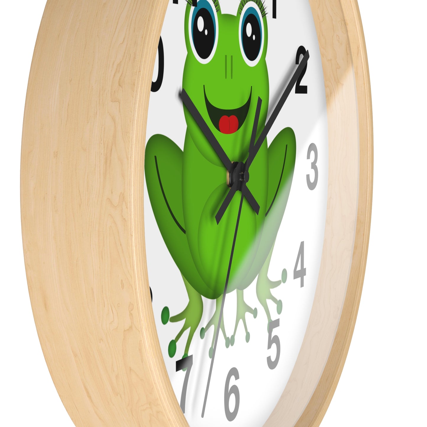 Frog Wall Clock - Whimsical Green Frog Design, Cute Home Decor, Kids Room, Animal Lover Gift, Fun Timepiece