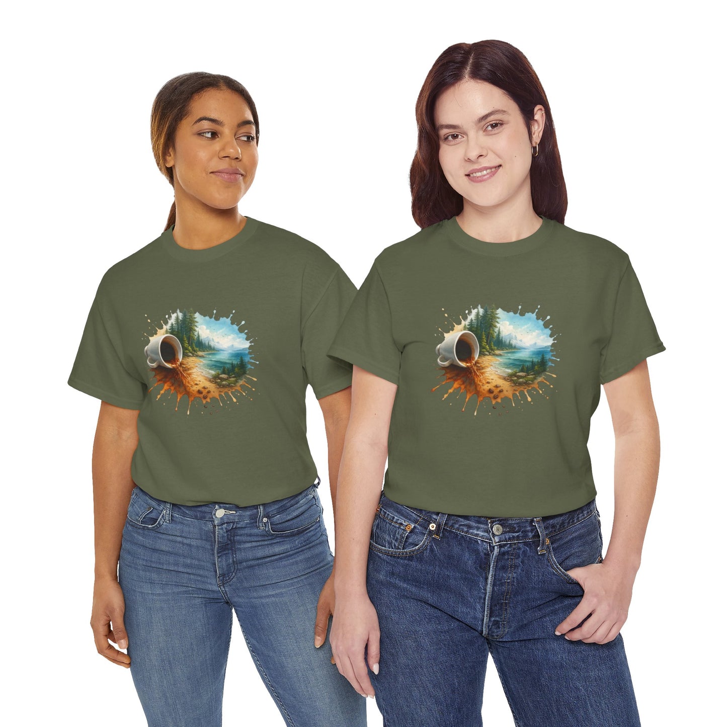 Nature-Inspired Unisex Heavy Cotton Tee, Casual Outfit, Gift for Nature Lovers, Camping Apparel, Outdoor Adventure Shirt