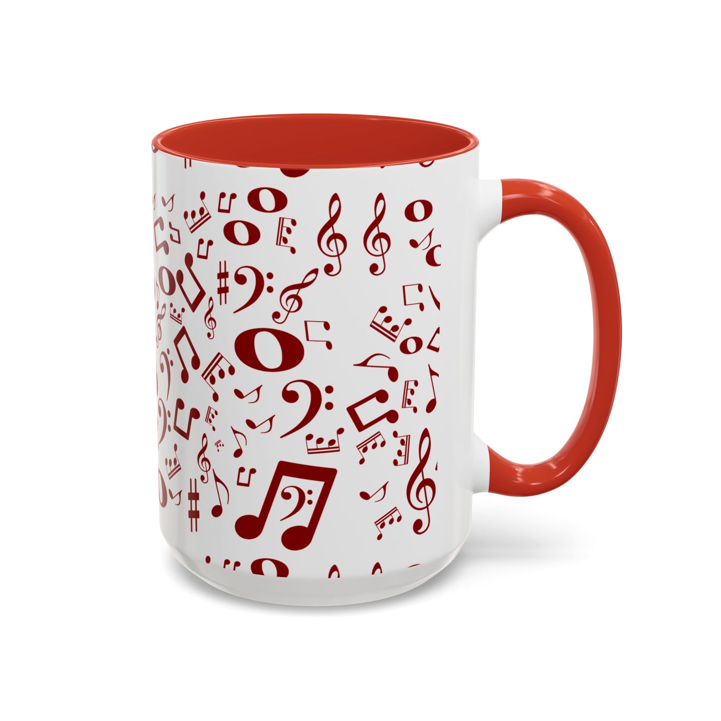 Accent Coffee Mug (11, 15oz) - Musical Notes