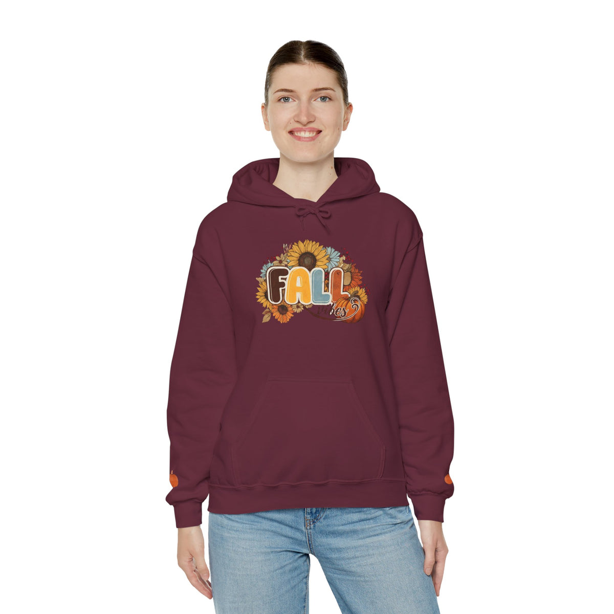 Cozy Fall Vibes Hoodie, Unisex Sweatshirt for Autumn, Pumpkin Design, Perfect for Thanksgiving, Gift for Friends, Seasonal Wear