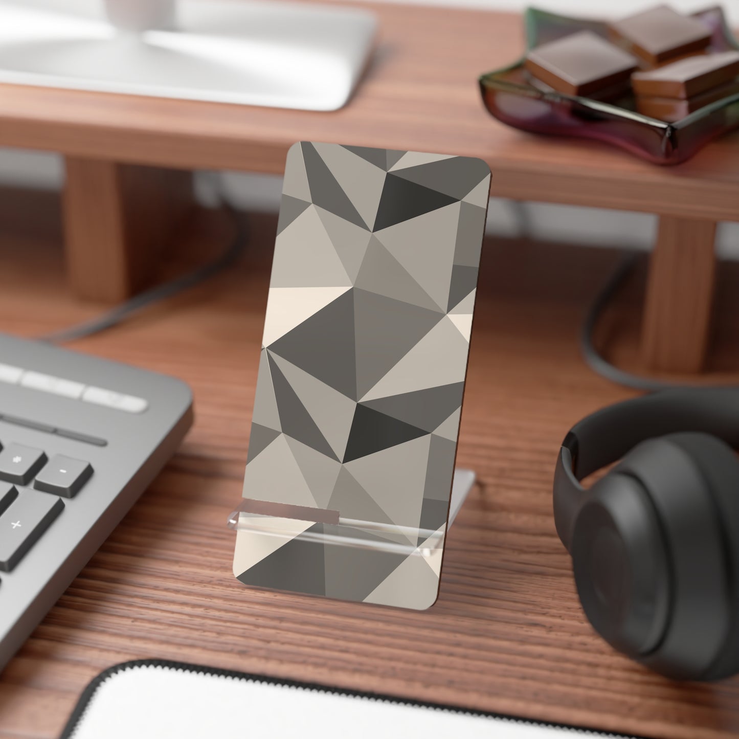 Geometric Smartphone Stand, Minimalist Desk Organizer, Modern Home Decor, Phone Holder, Stylish Gift for Tech Lovers