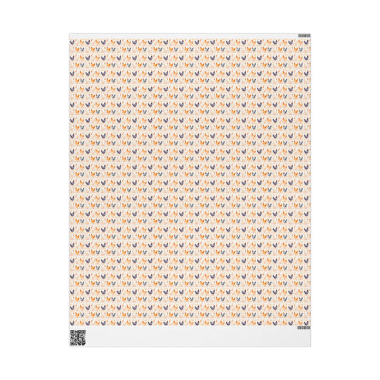 Chicken Watercolor Pattern Wrapping Paper Roll — Cute Pet Gift Wrap