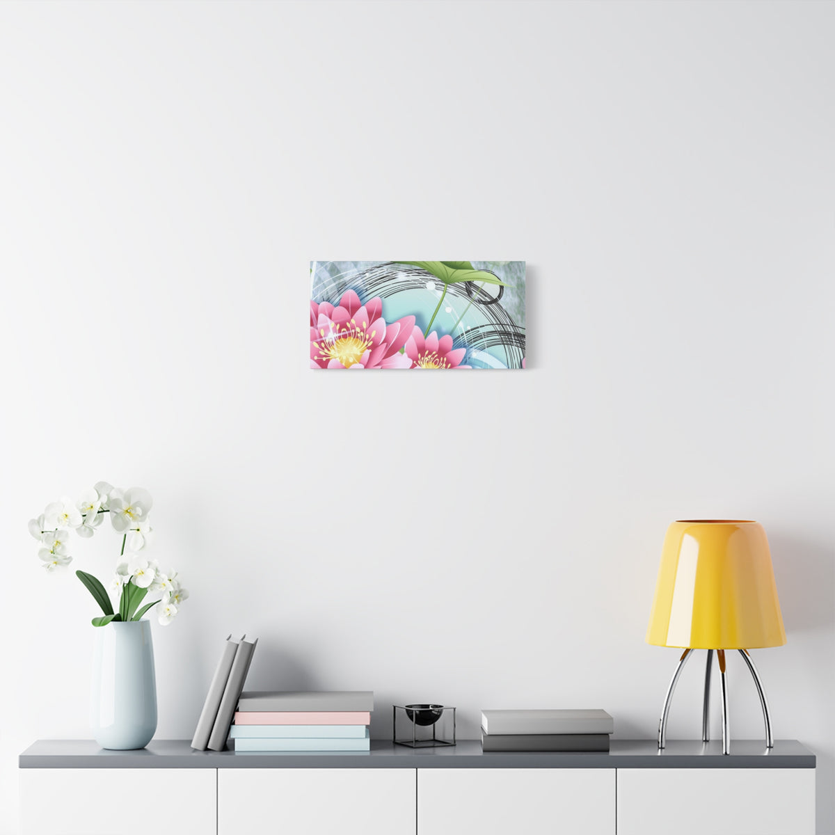 Lotus Blossom Matte Canvas Wall Art — Stretched 1.25" Decorative Print
