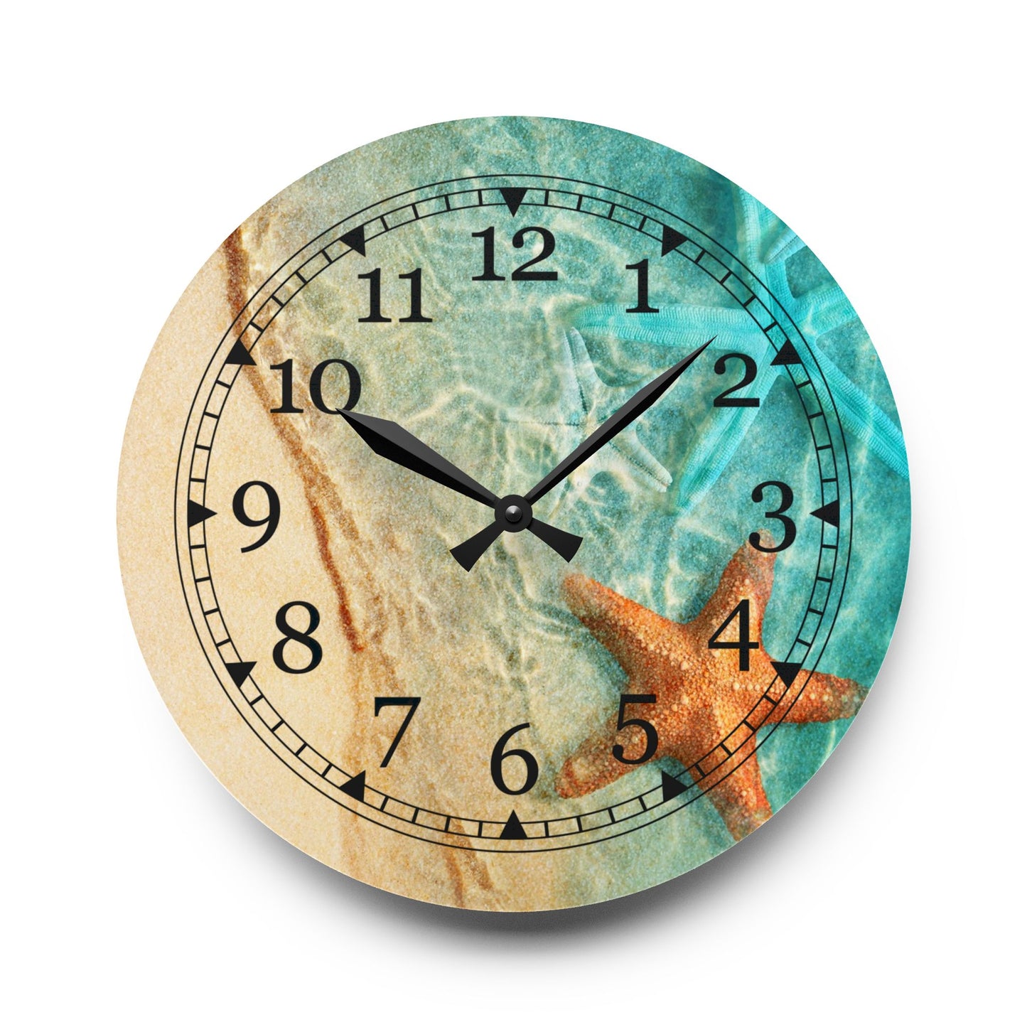 Beach Themed Acrylic Wall Clock, Coastal Decor, Ocean Vibes, Home Decor