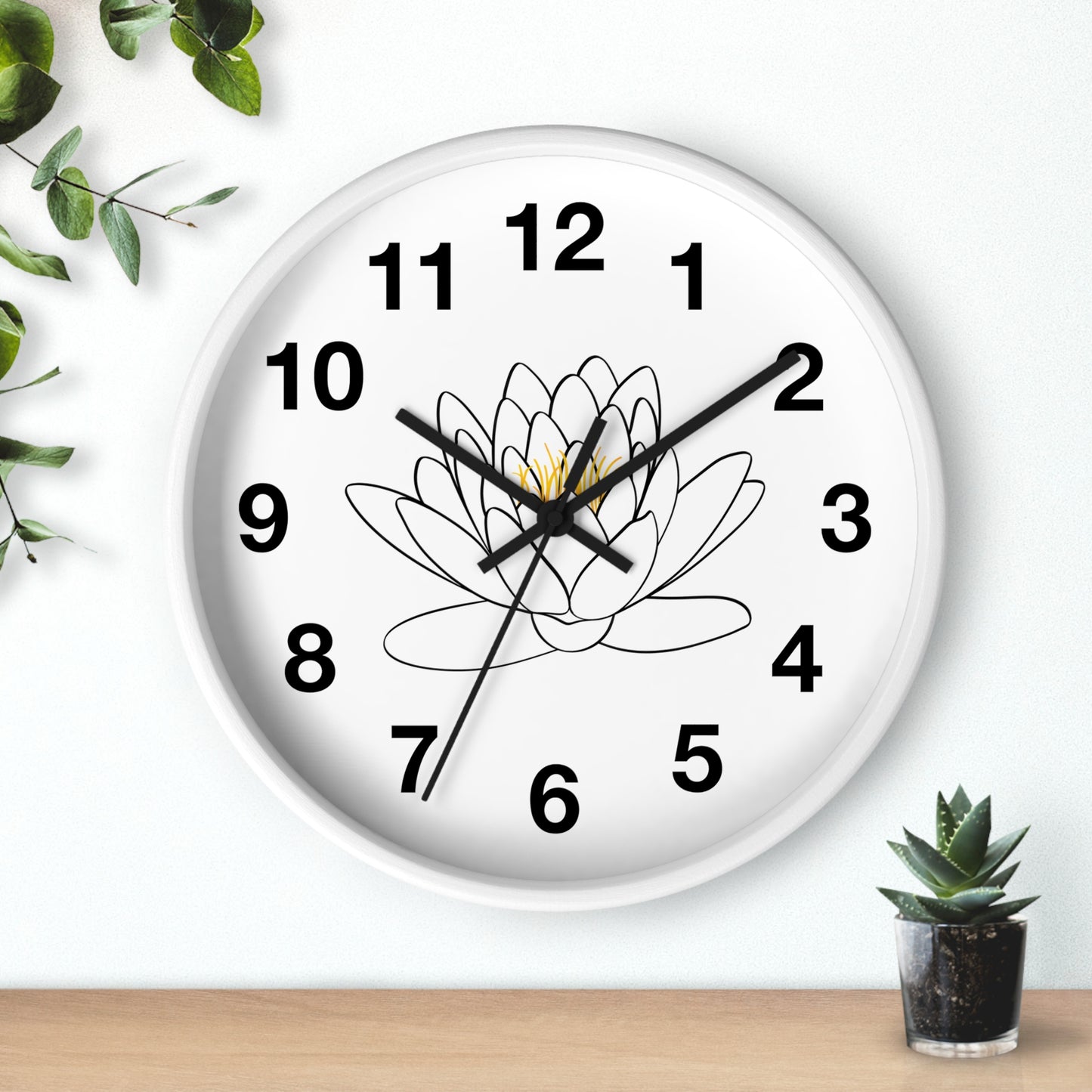 Lotus Flower Wall Clock, Boho Home Decor, Meditation Gift, Office Timepiece, Unique Wall Art, Zen Decor