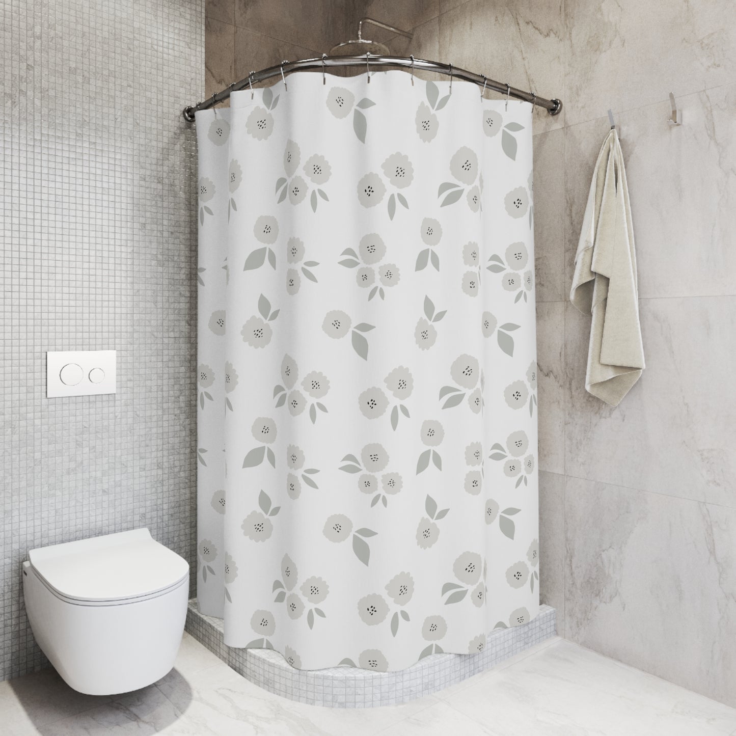 Elegant Floral Shower Curtain, Bathroom Decor, Modern Home Accessory, Spring Vibes, Gift for Her, Floral Interior Design