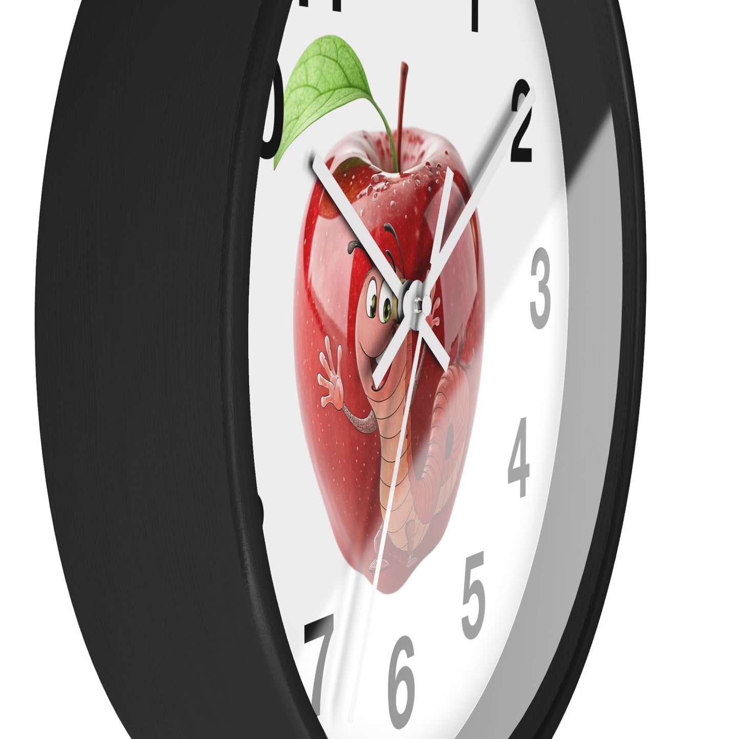 Whimsical Apple Wall Clock, Fun Kids Decor, Nursery Wall Accent, Tick Tock, Gift for Children, Playful Home Decor, Educational Timer