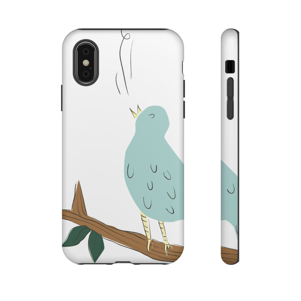 Birdsong Phone Case — Cute Blue Bird on Branch Protective Case