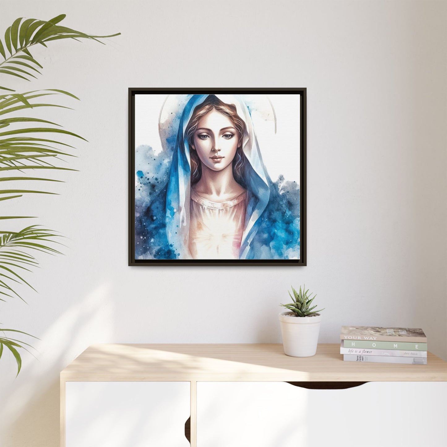 Framed Canvas Art Print, Spiritual Decor, Religious Artwork, Wall Decor, Gift for Faith, Elegant Home Decoration