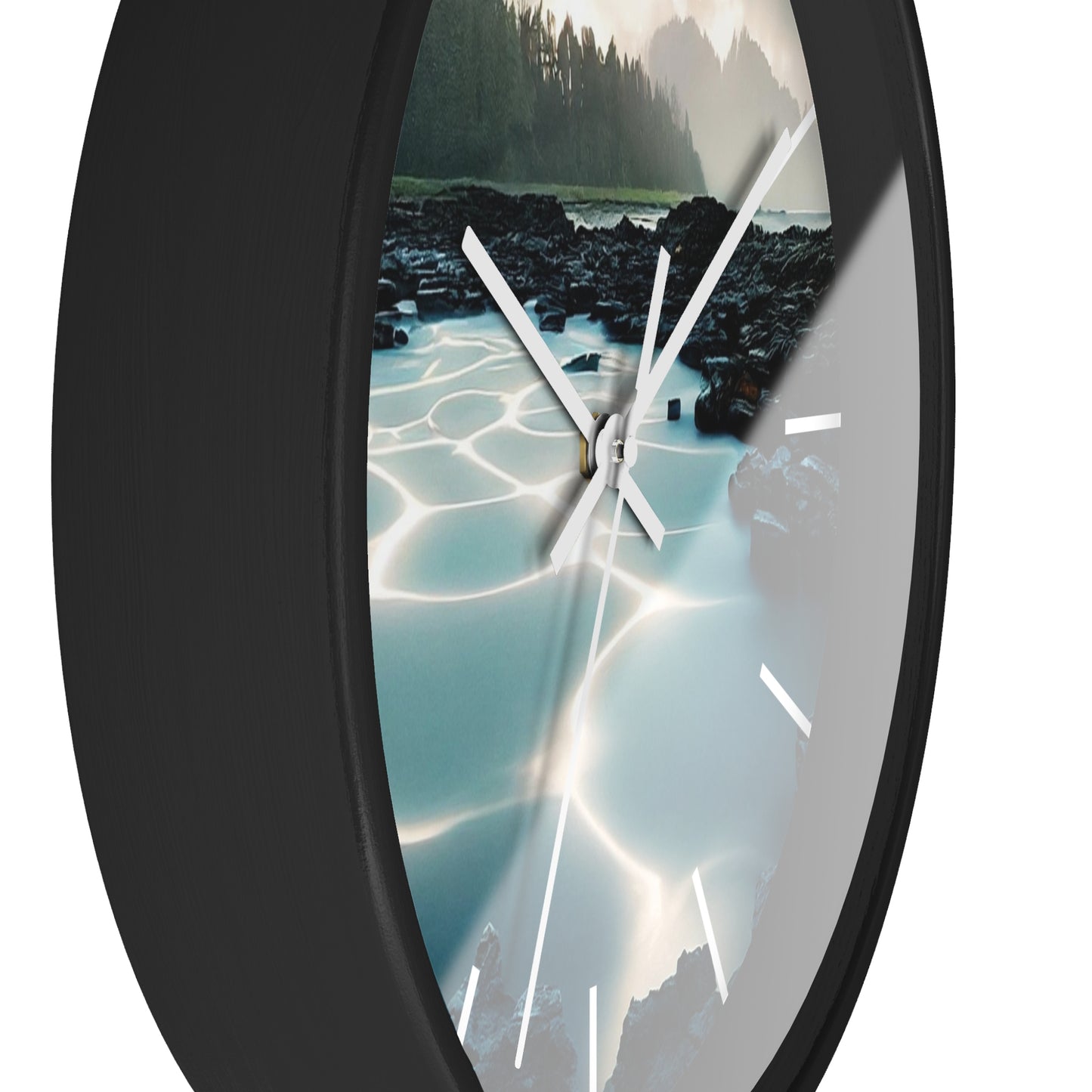 Serene Nature Wall Clock - Tranquil Home Decor for Nature Lovers, Modern Timepiece for Gifts, Office, Living Room, Quartz Clock