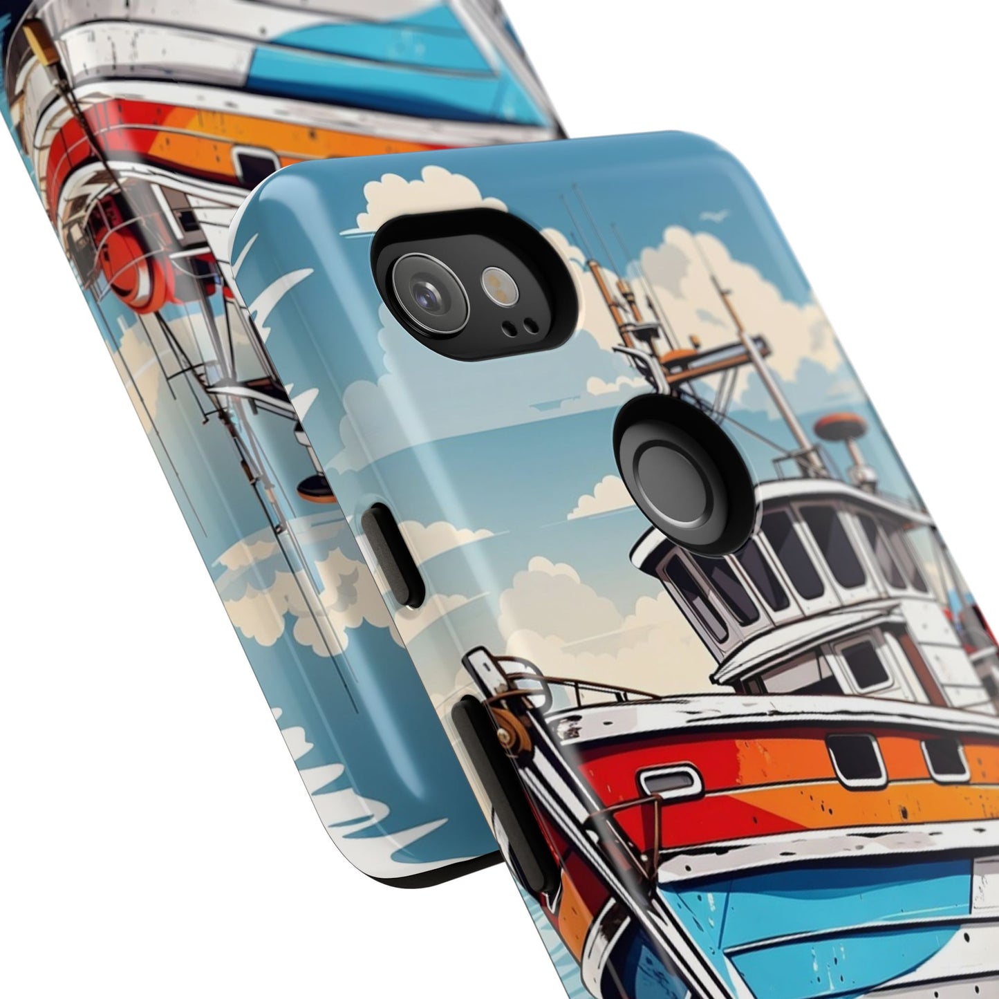 Colorful Fishing Boat Phone Case | Nautical Gift, Marine Design, Coastal Aesthetic, Summer Vibes, Sea Lover's Accessory