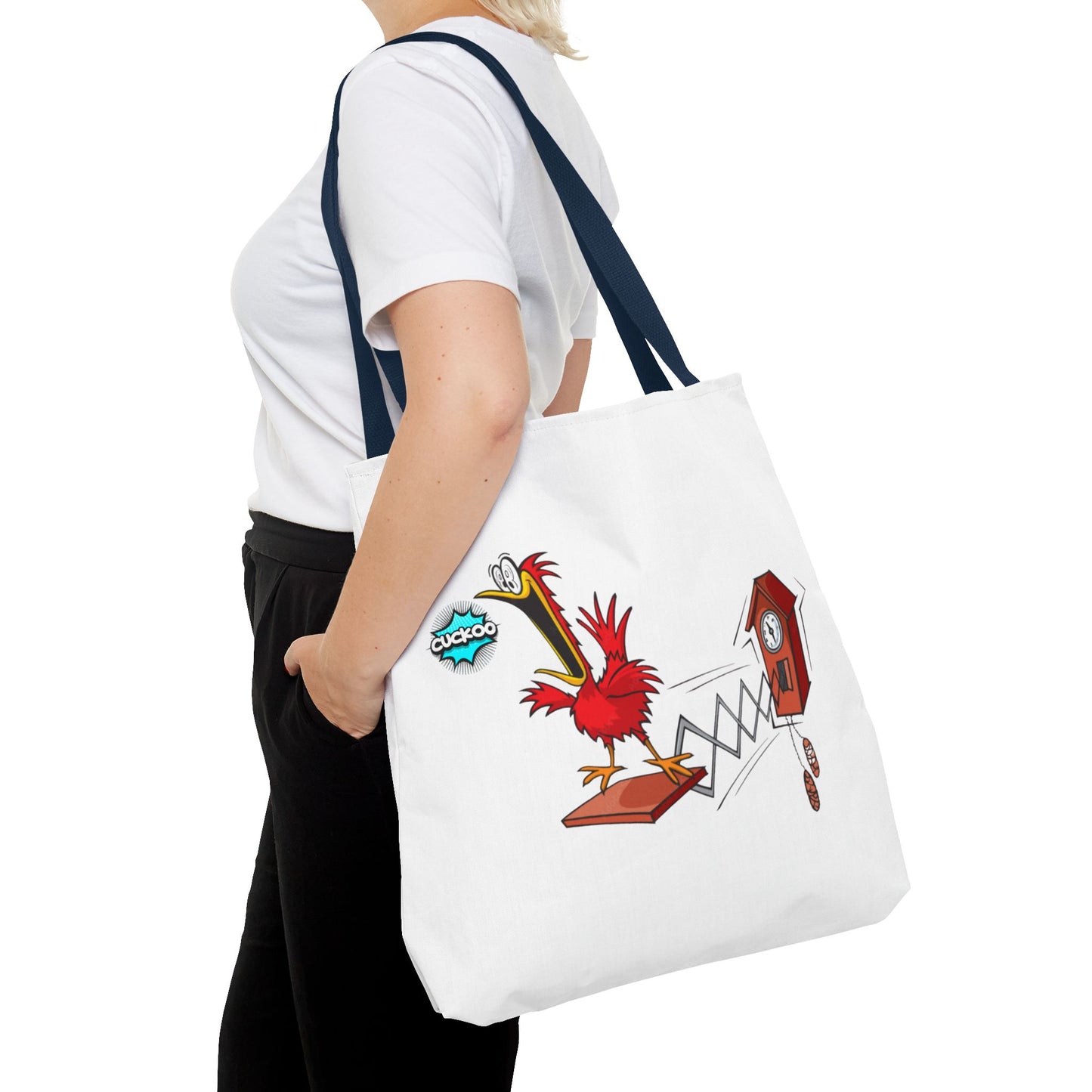 Quirky Cartoon Tote Bag, Funny Gift, Bird Lover's Bag, Everyday Use, Shopping