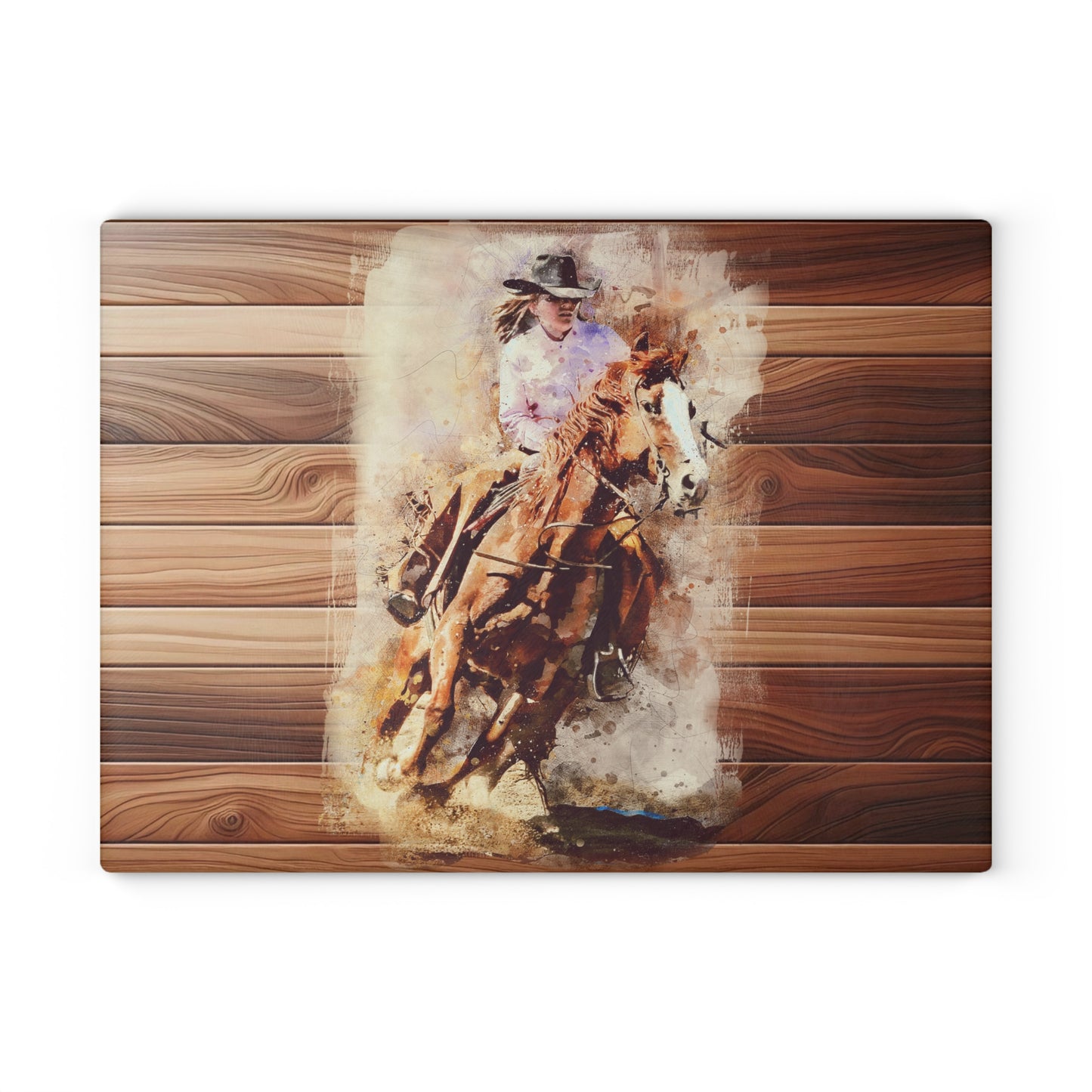Rustic Equestrian Glass Cutting Board, Horse Lover Gift, Kitchen Decor, Unique Wedding Gift, Country Home Accessory, Farmhouse Style