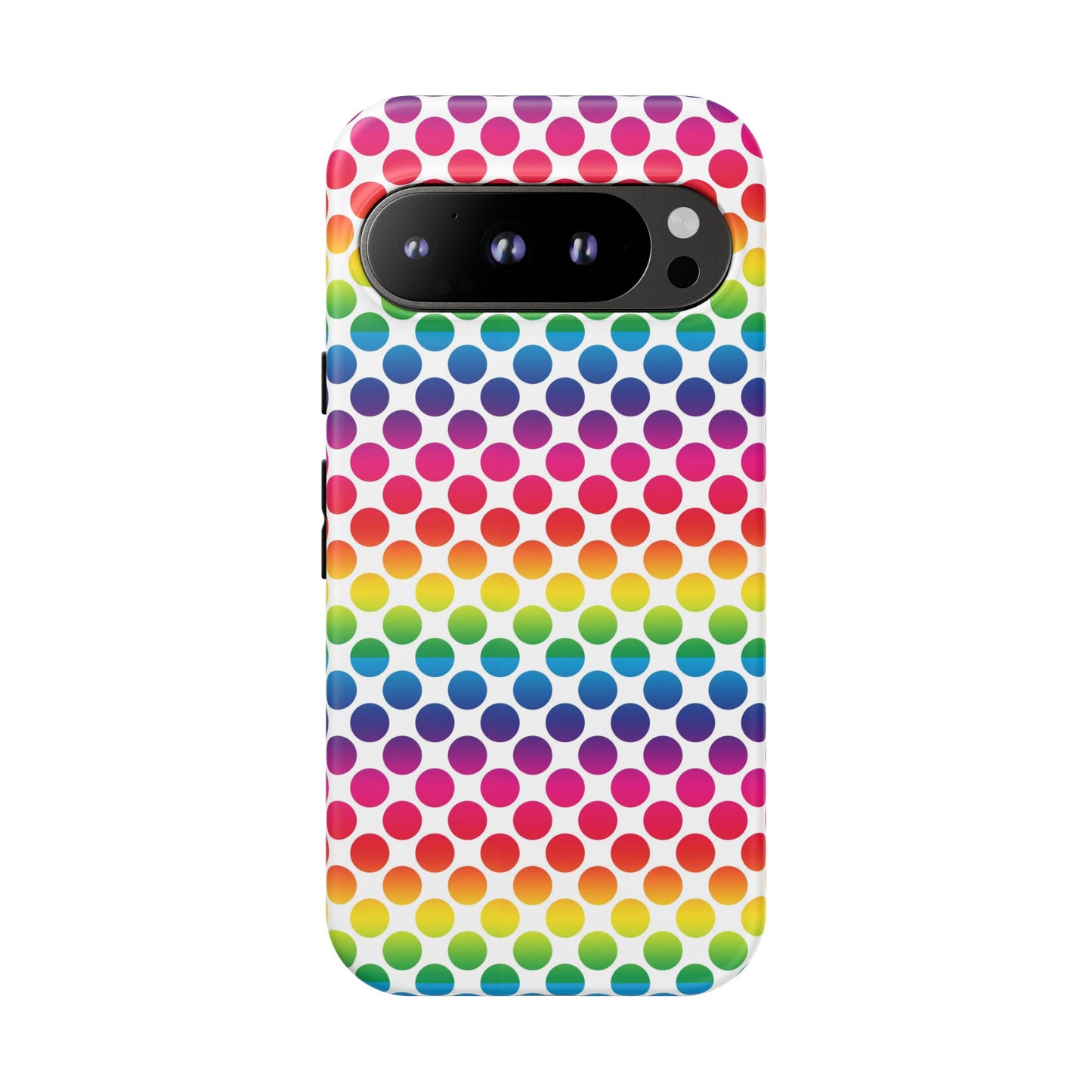 Rainbow Dot Phone Case, Colorful Phone Cover, Fun Phone Accessory, Gift for Friends, Trendy Mobile Case