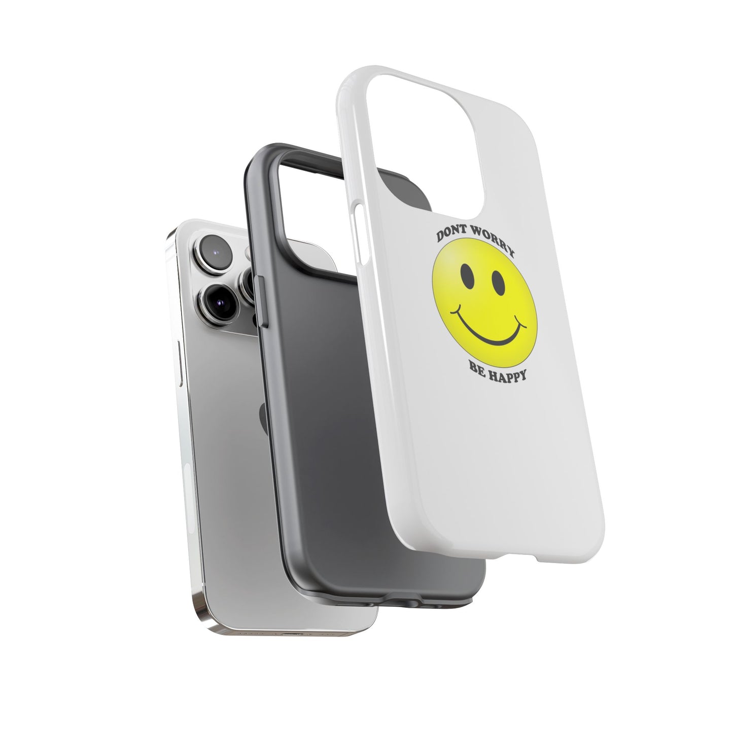 Happy Face Phone Case, Tough Cases, Don’t Worry, Be Happy, Cute Gift for Friends, Positive Vibes, Fun Mobile Accessories