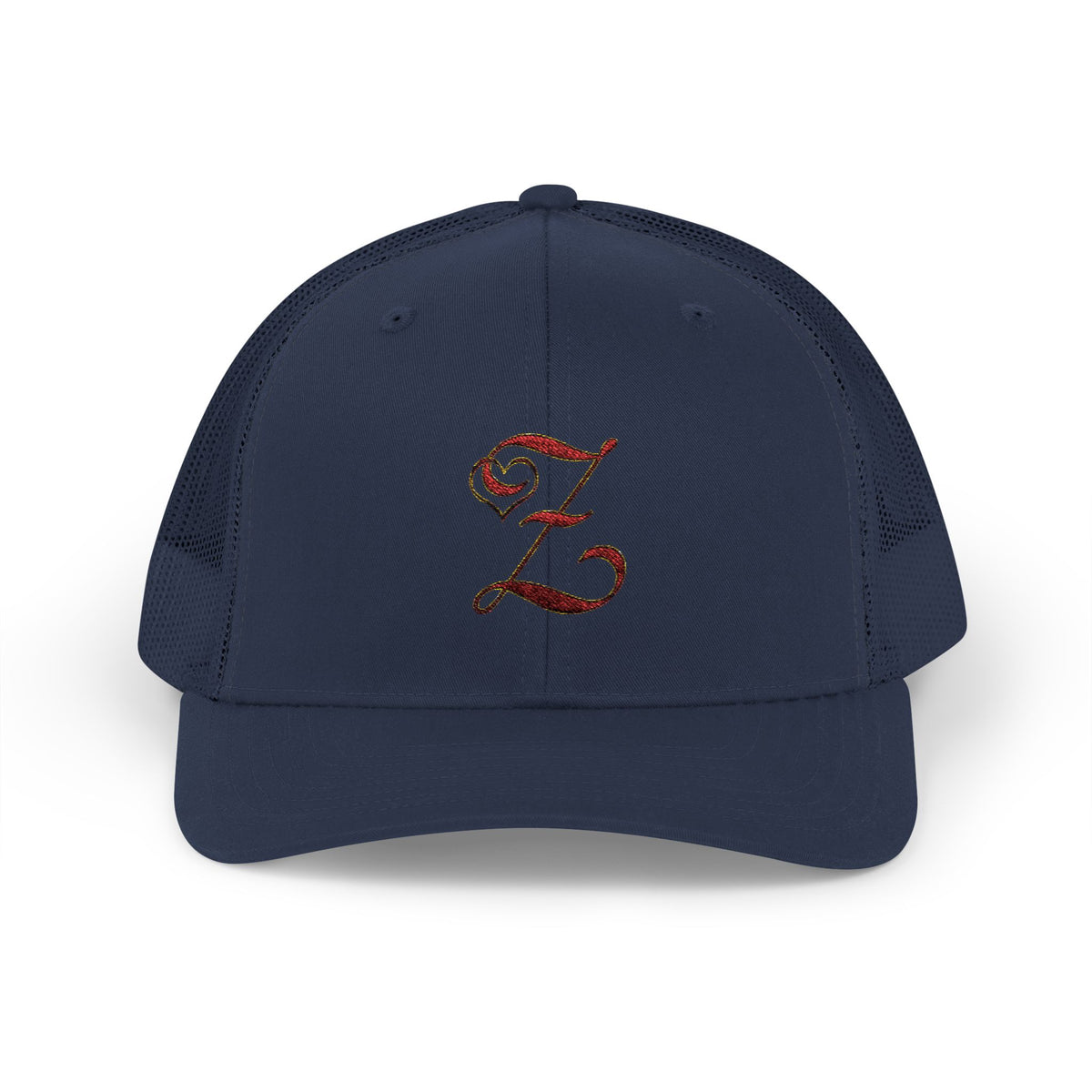 Embroidered 'Z' Snapback Trucker Cap — Vintage Monogram Initial Hat