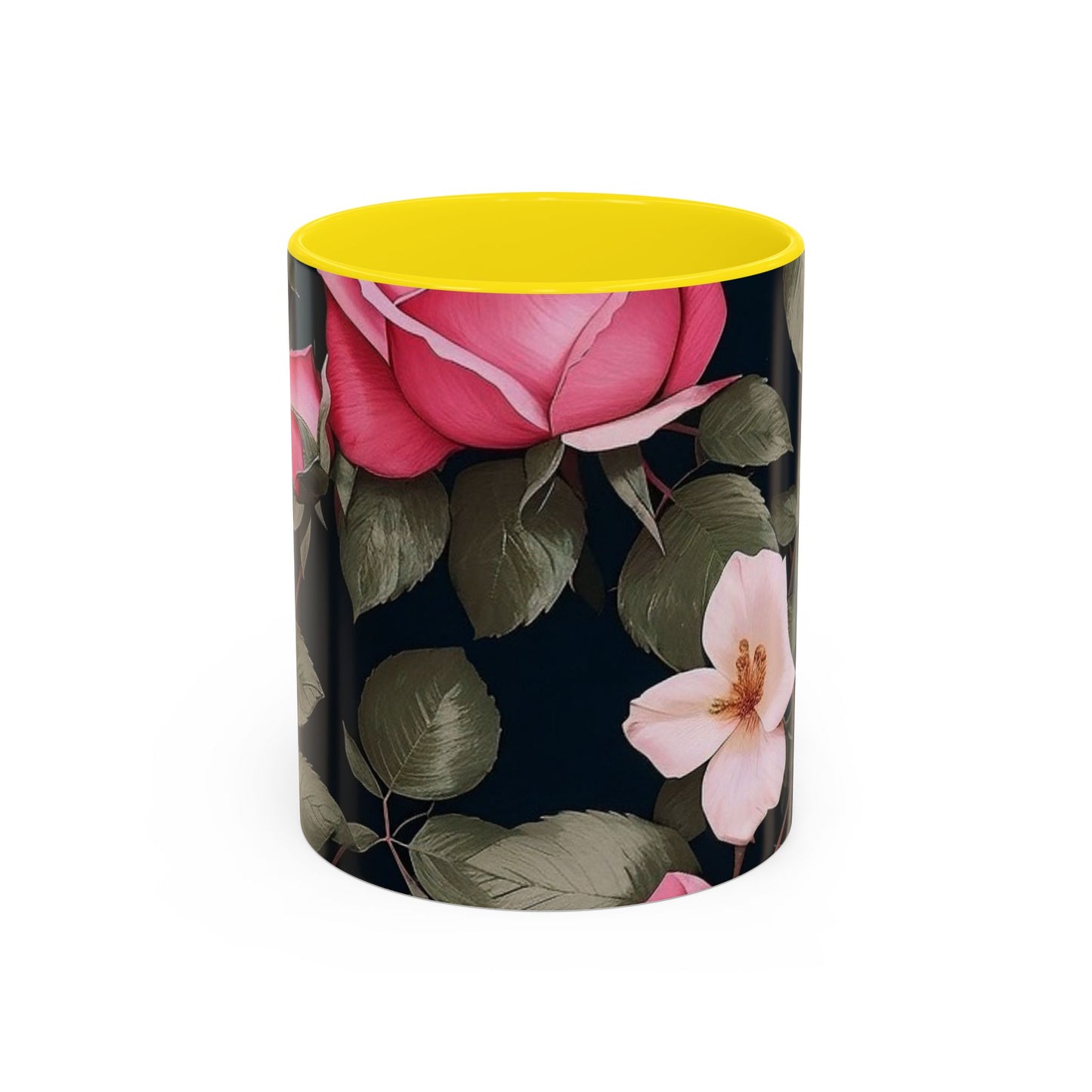 Floral Accent Coffee Mug, Gift for Her, Cute Floral Mug, Spring Decor, Coffee Lover Gift