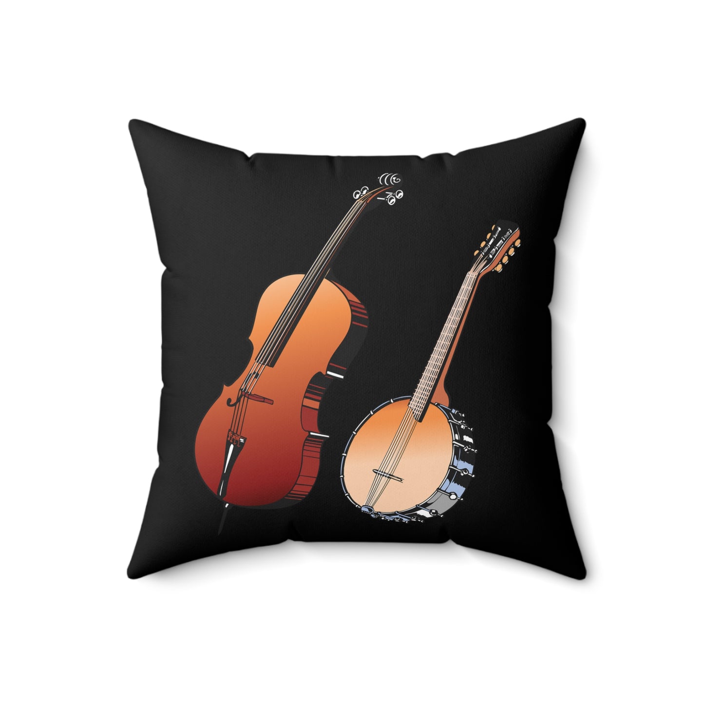 Musical Instruments Throw Pillow, Guitar Banjo Cushion, Home Decor, Gift for Music Lovers, Cozy Accent Pillow