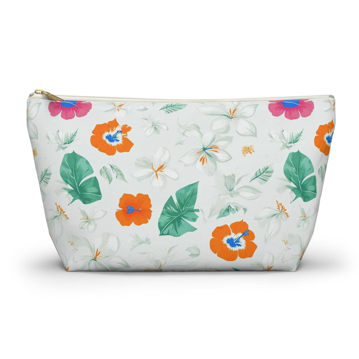 Floral Tropical Accessory Pouch — T‑Bottom Cosmetic Bag