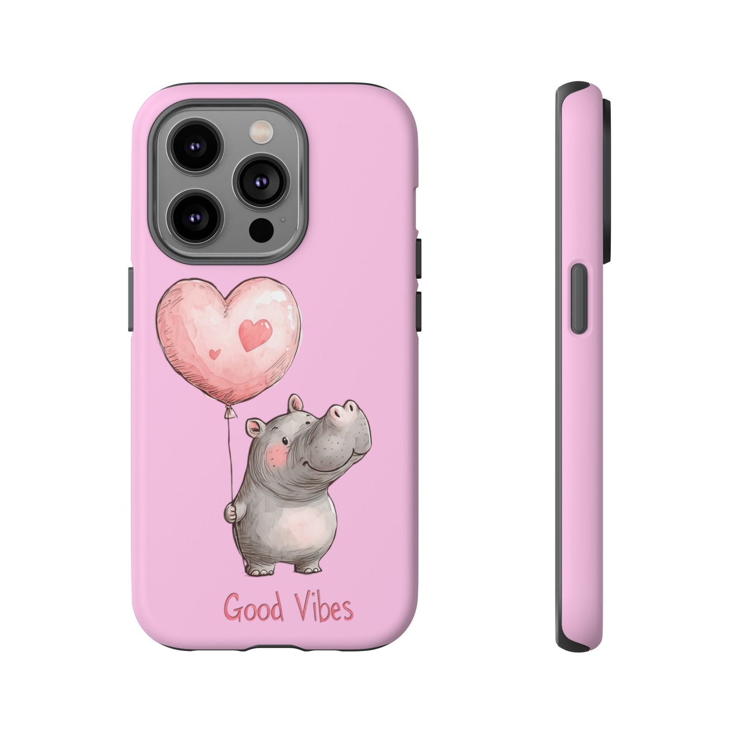 Cute Hippo Phone Case | Good Vibes, Gift for Friends, Cute Phone Accessories, Animal Lover Gift, Happy Phone Cover