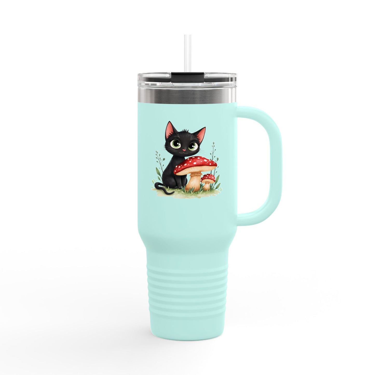 Cute Cat & Bunny Insulated Travel Mug - 40oz Drink Holder for Coffee, Tea, Gifts, Animal Lover, Travel