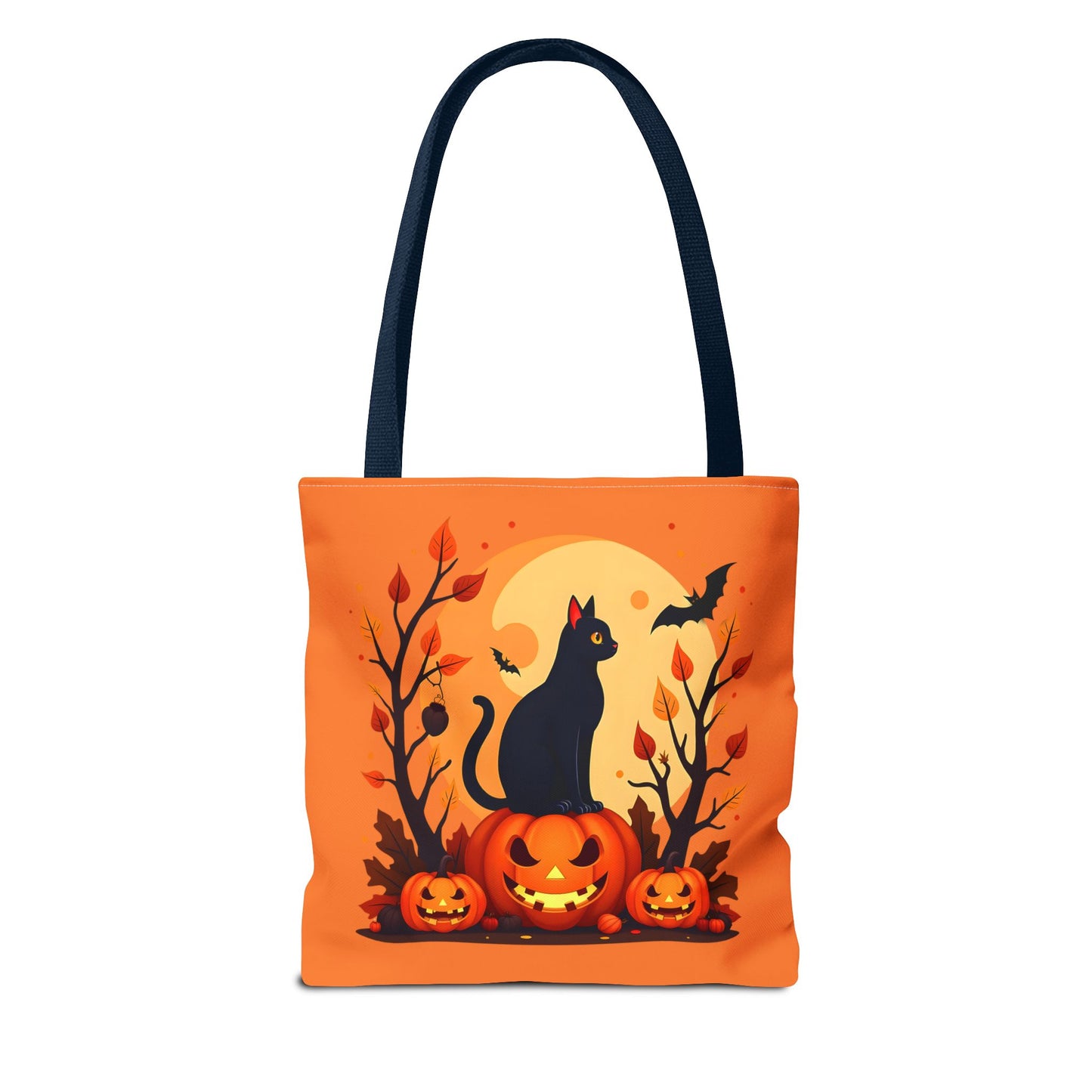 Halloween Cat Tote Bag | Spooky Halloween Accessory, Trick or Treat, Gift for Cat Lovers, Fall Fashion Must-Have, Pumpkin Decor