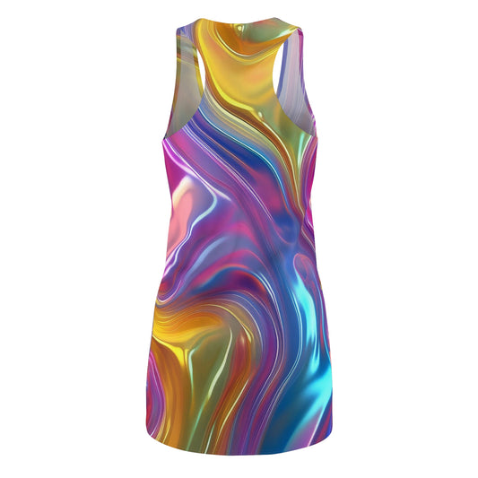 Colorful Swirl Racerback Dress, Summer Fashion, Party Outfit, Beach Wear, Festival Dress, Gift for Her