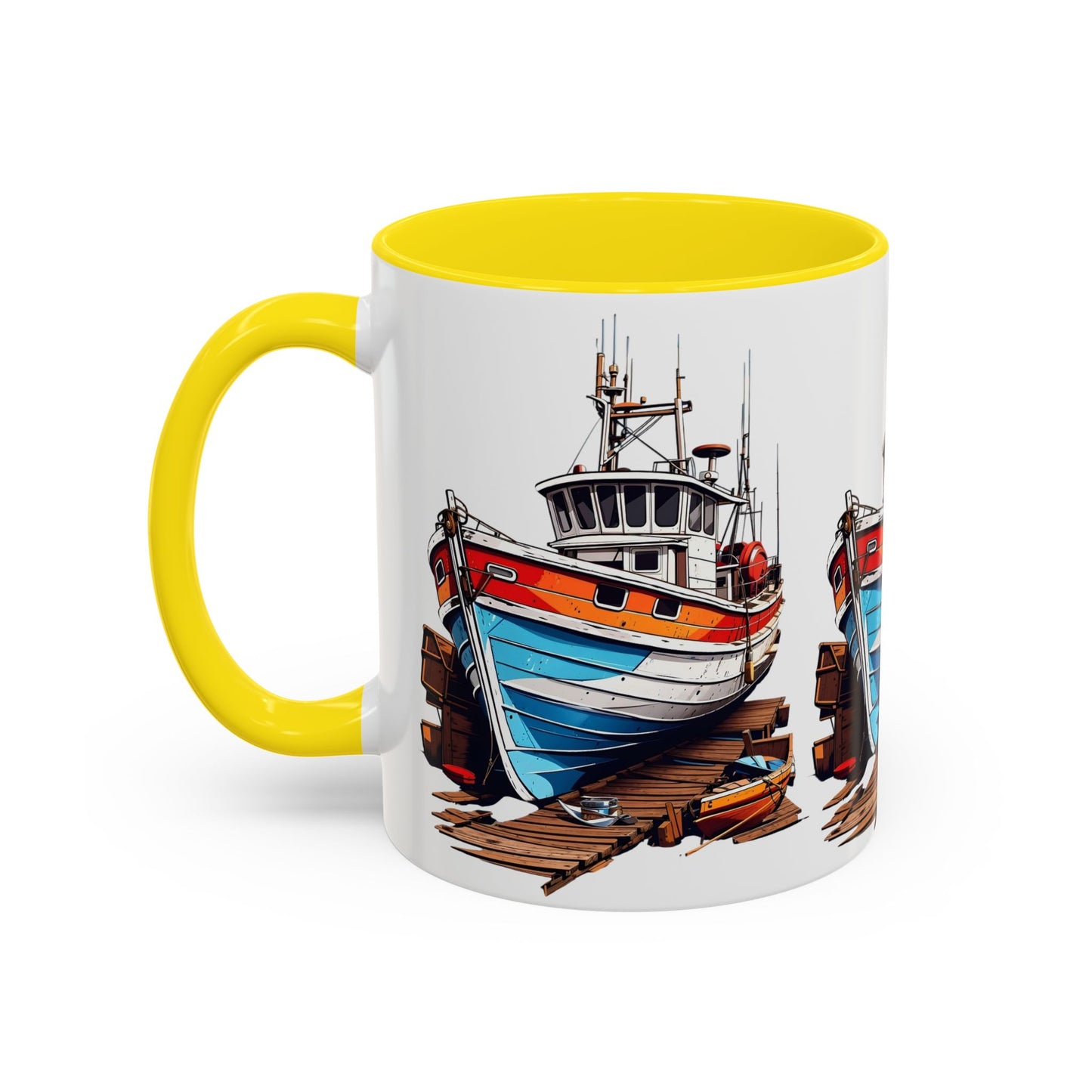 Nautical Accent Coffee Mug | Perfect for Boat Lovers, Sailor Gifts, Coastal Decor, Unique Gift Idea, Custom Artwork Mug