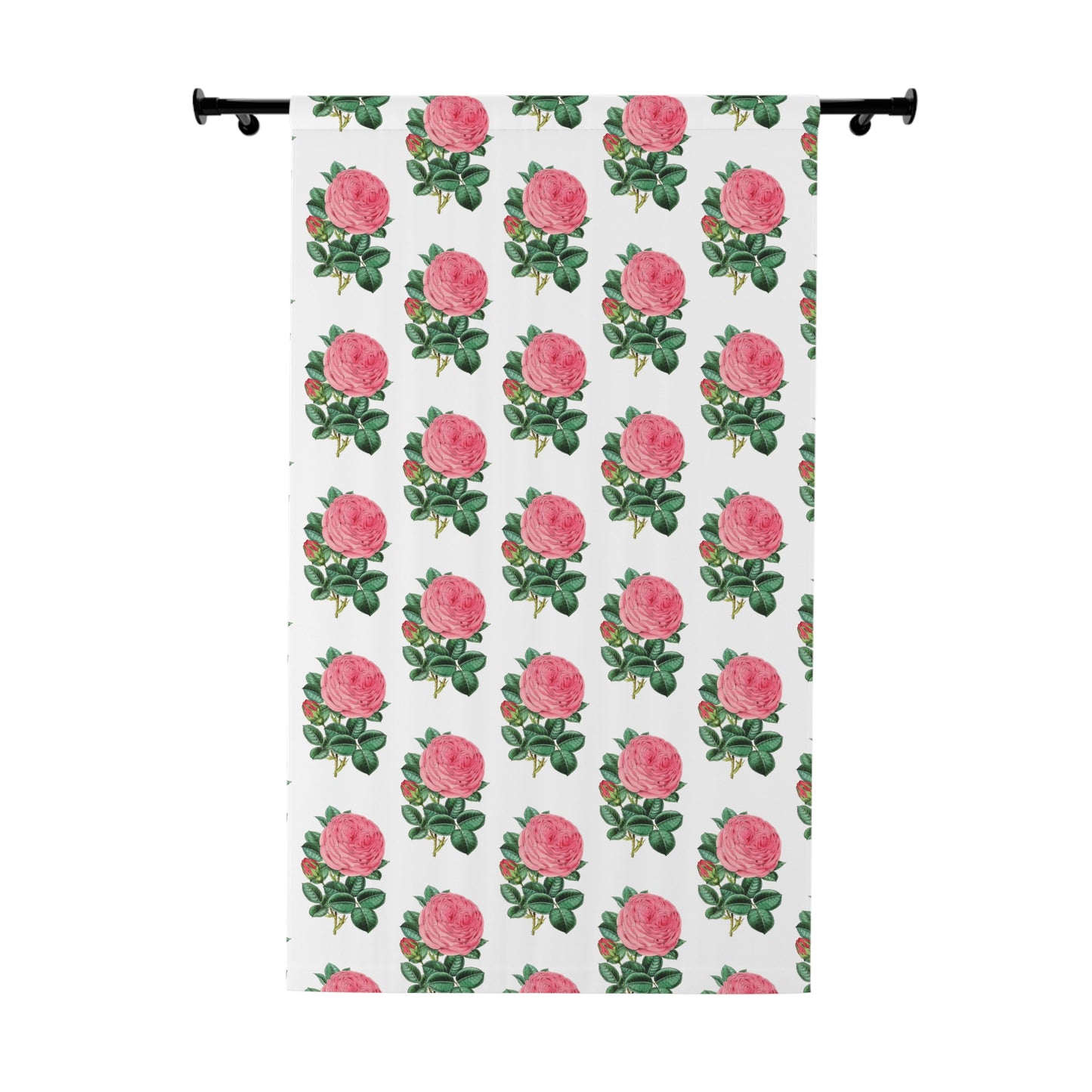 Floral Window Curtains, Boho Home Decor, Pink Rose Transitional Drapes, Living Room Accessories, Gift for Her, Elegant Window Treatment