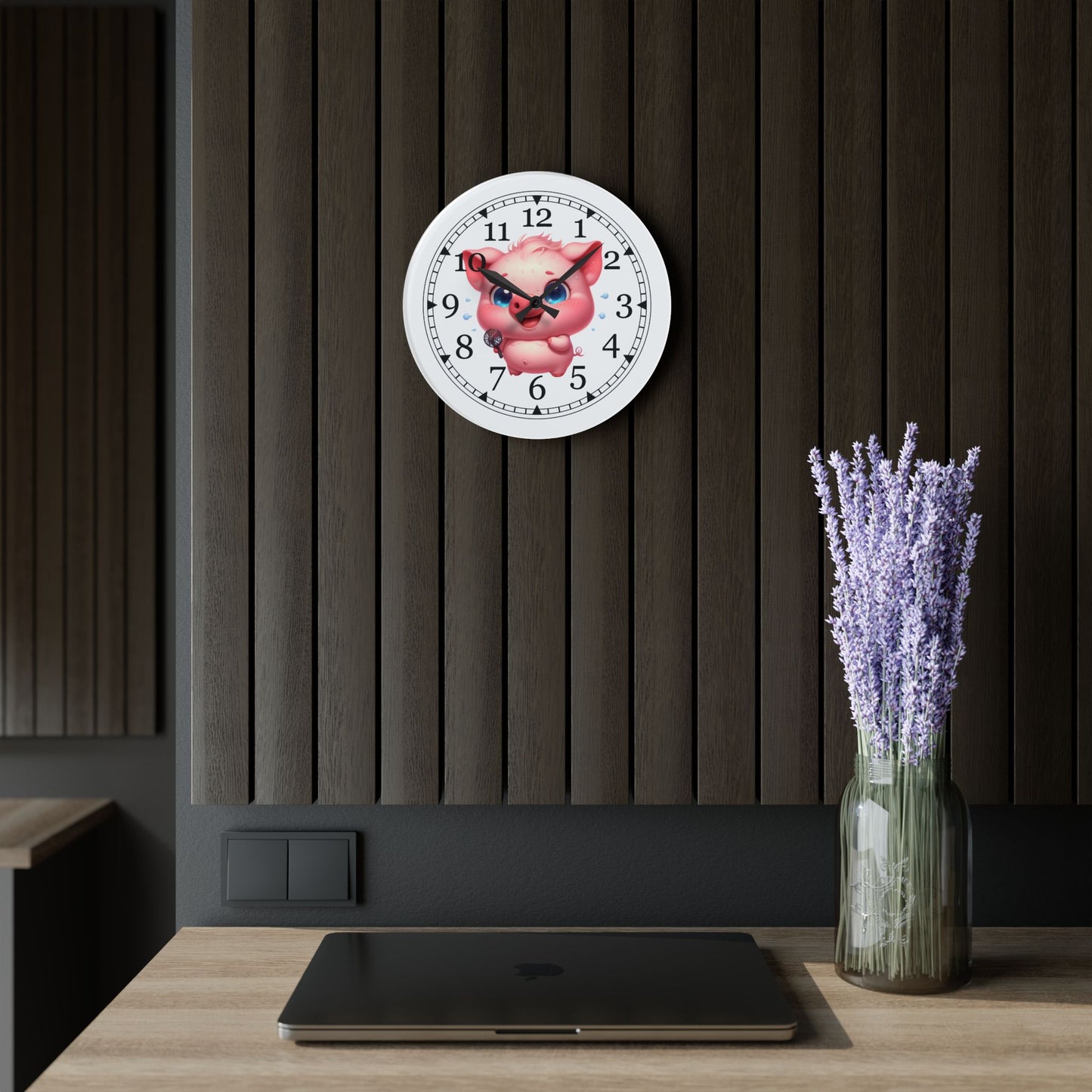 Cute Cartoon Acrylic Wall Clock, Adorable Decor for Kids Room, Fun Wall Art, Gift for Birthdays and Holidays, Nursery Wall Clock