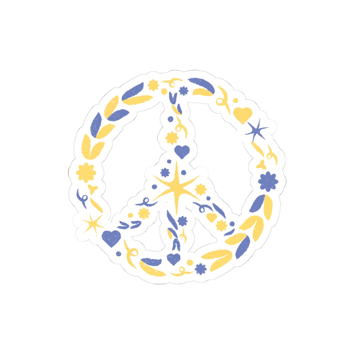 Peaceful Floral Kiss-Cut Stickers, Vinyl Stickers for Laptops, Journals, Water Bottles, Peace Symbol Decor, Flower Stickers