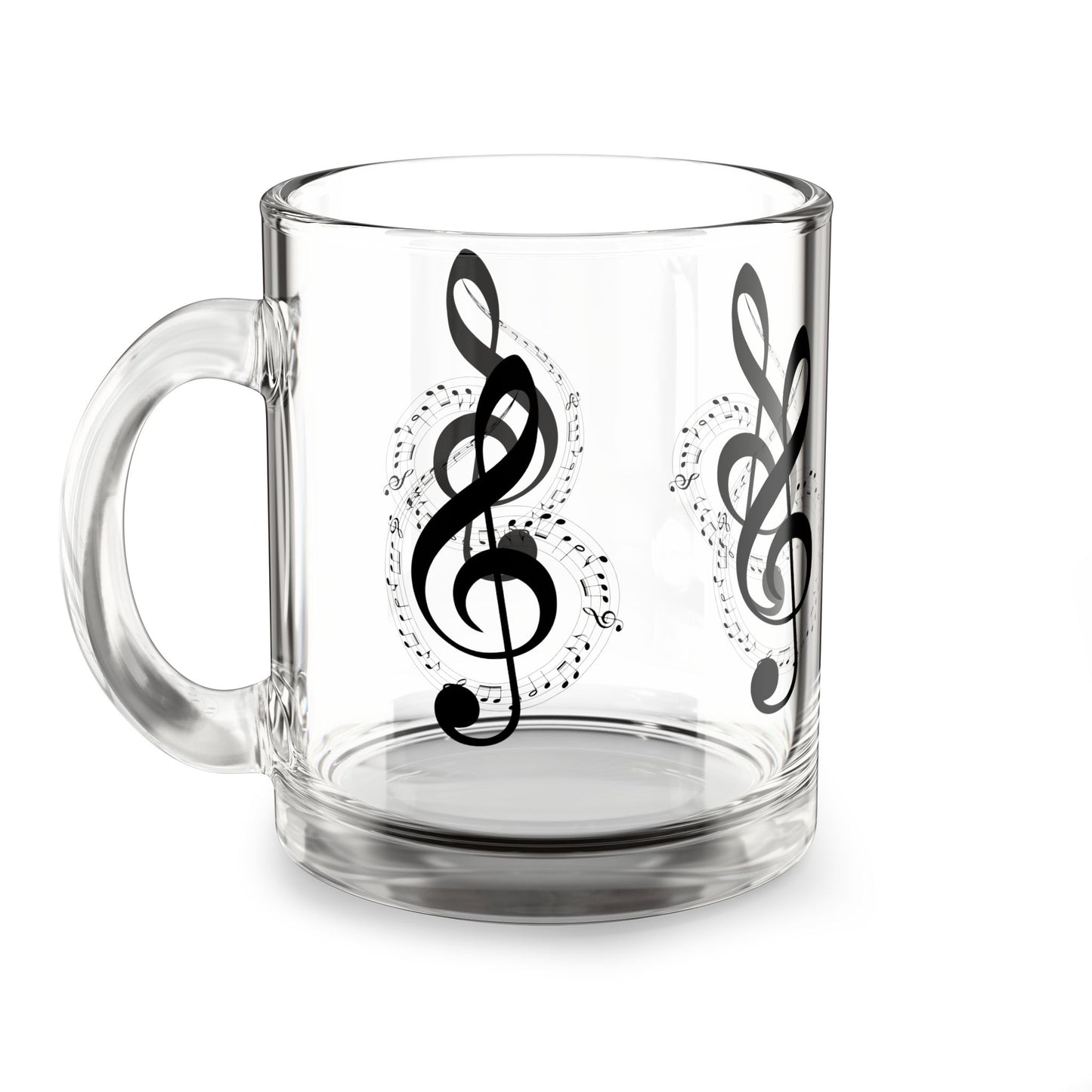 Musical Glass Mug, 10oz - Perfect for Coffee, Tea, Gifts for Music Lovers, Home Decor, Party Favors, Unique Drinkware