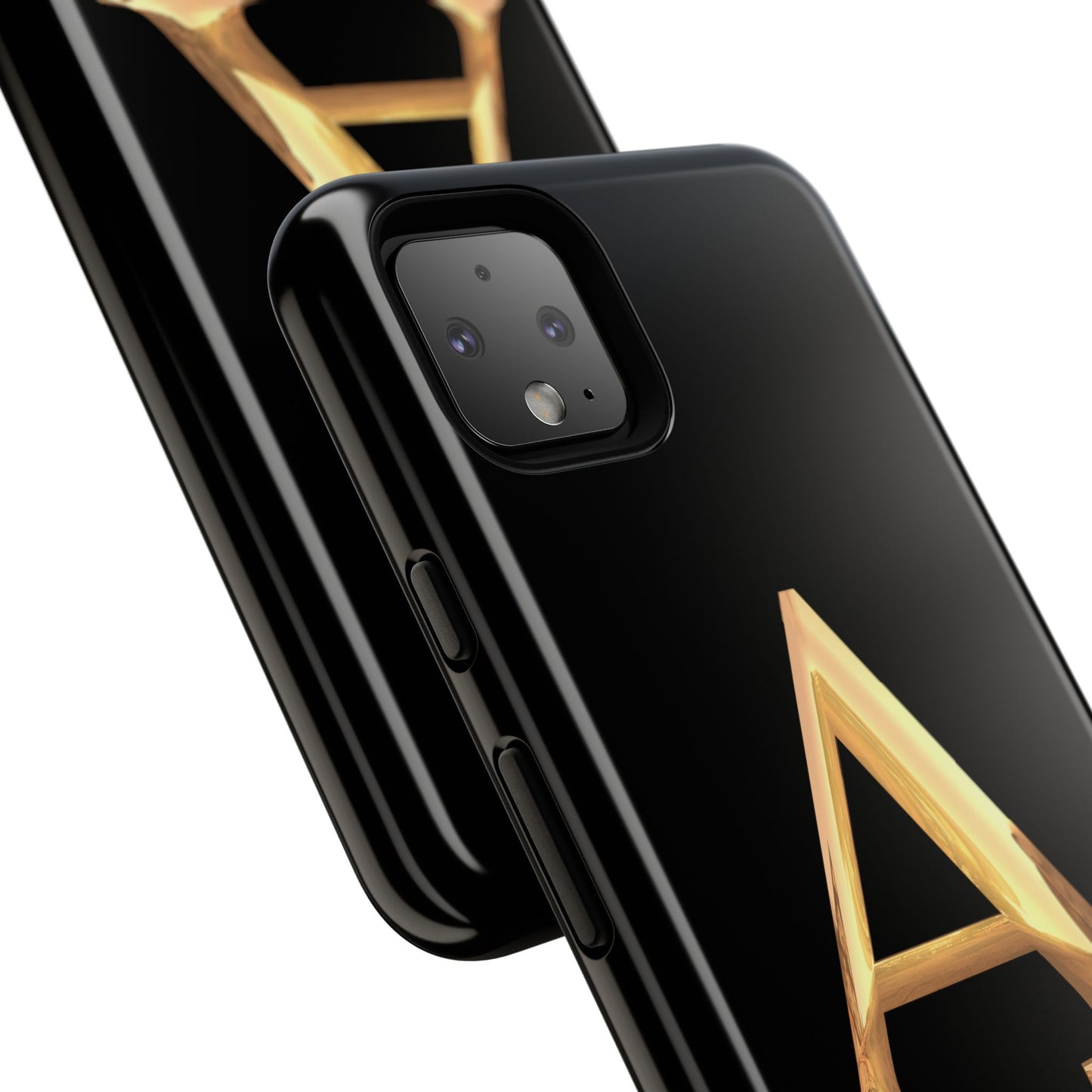Custom Phone Case with Gold Letter A, Monogrammed Gift, Tough Protective Case, Personalized Phone Accessory, Unique Phone Cover