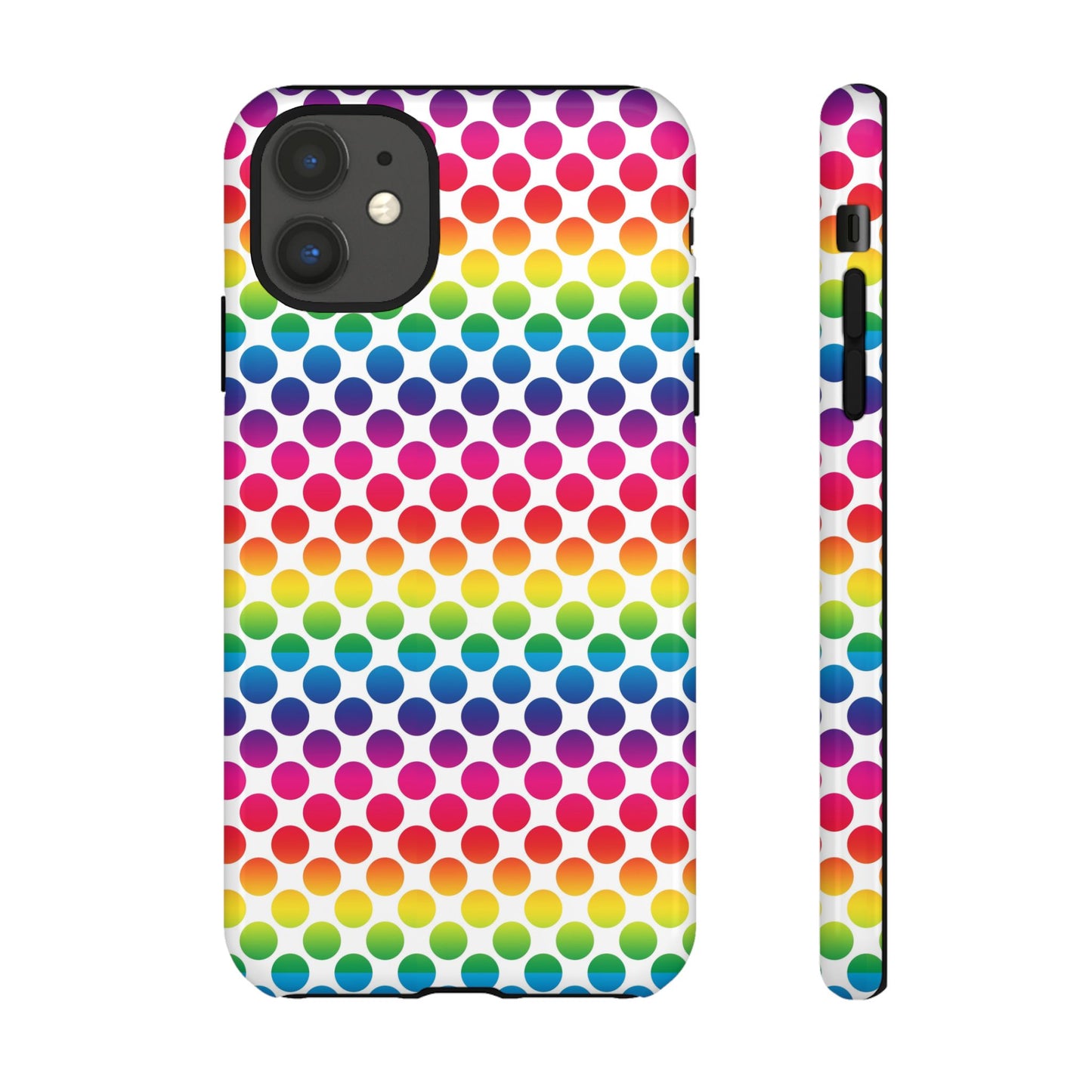 Rainbow Dot Phone Case, Colorful Phone Cover, Fun Phone Accessory, Gift for Friends, Trendy Mobile Case