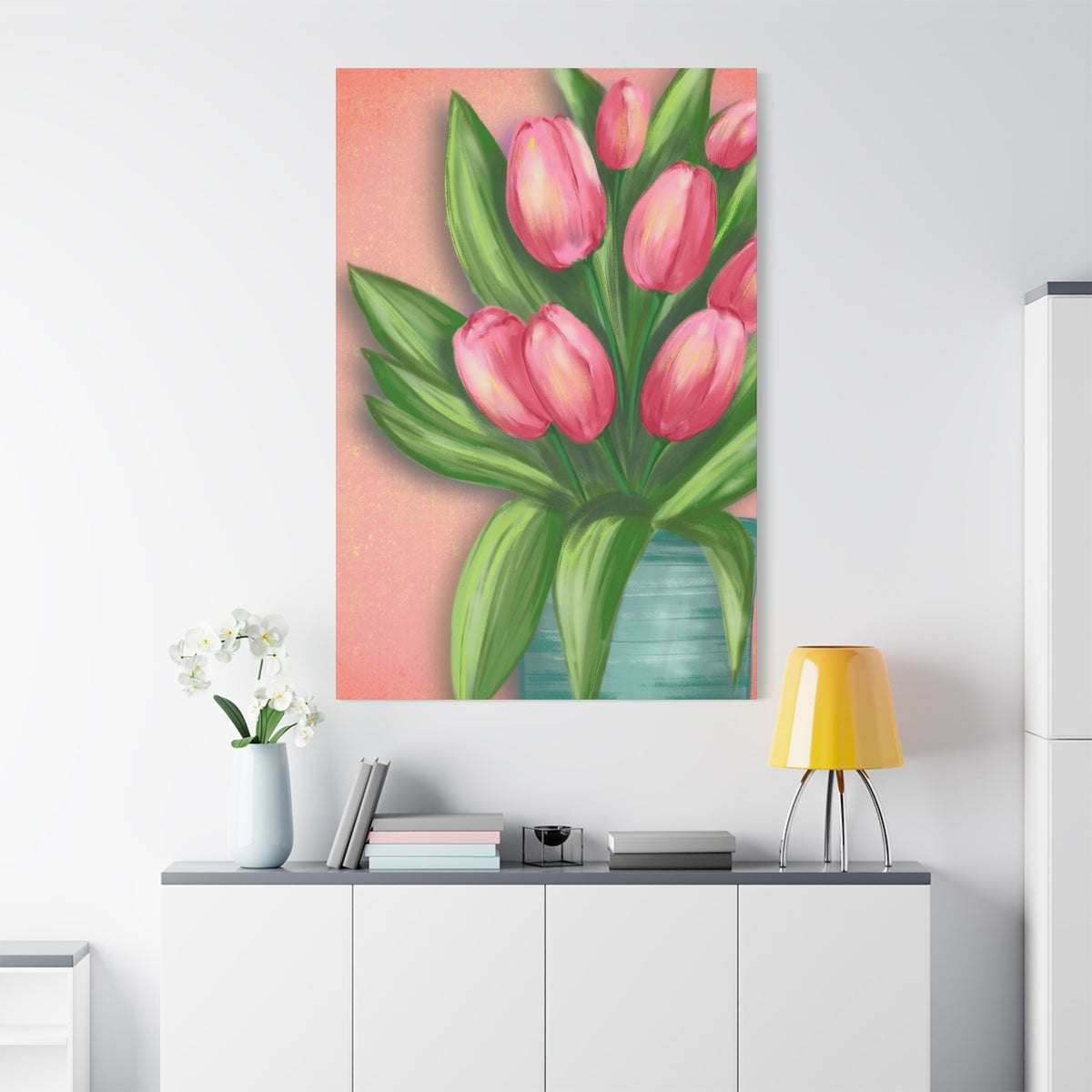 Matte Canvas, Stretched, 1.25" Tulips