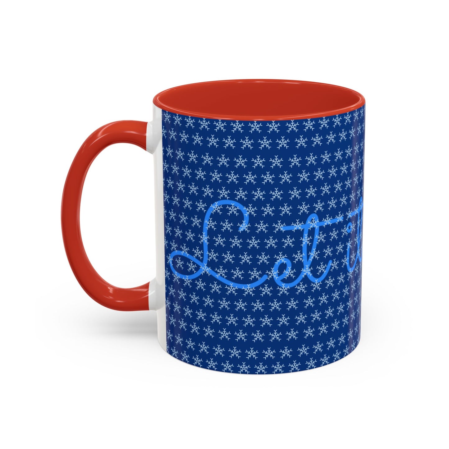 Snowy Night Accent Coffee Mug - Cozy Winter Drinkware, Seasonal Gifts, Holiday Décor, Comfortable Sipping, Blue Design