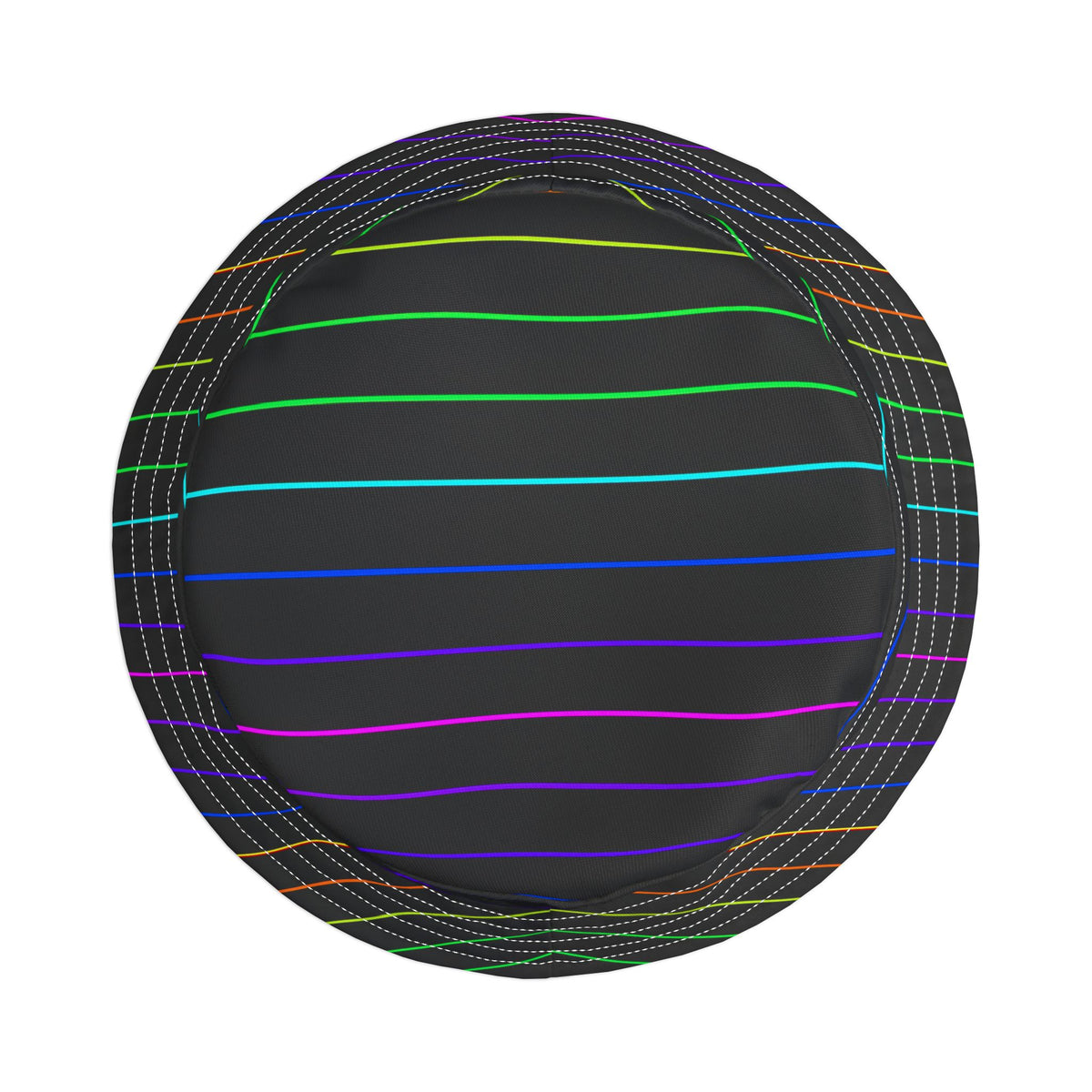 Neon Stripe Bucket Hat — Rainbow Lines Pattern AOP