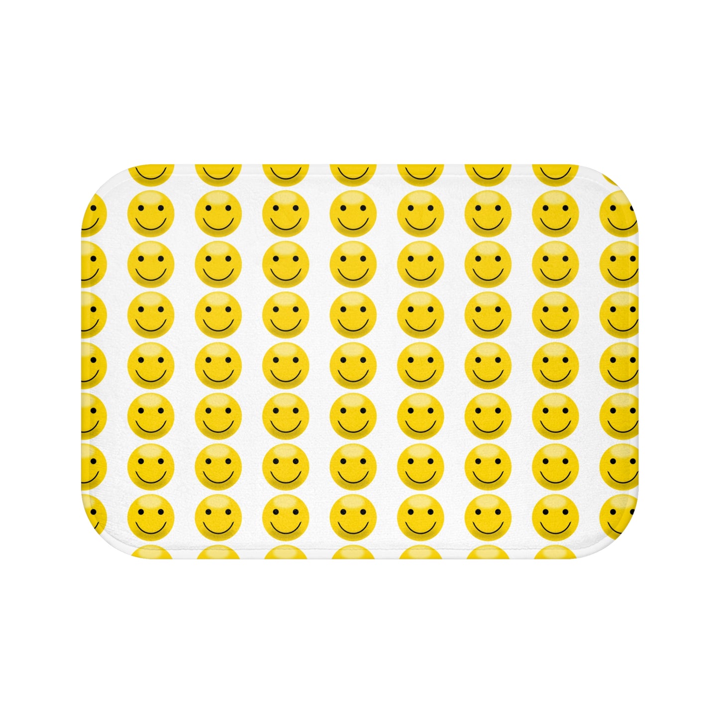 Cheerful Smile Bath Mat - Cute Bathroom Decor, Funky Floor Mat, Gift for Home, Happy Vibes, Smiley Face Mat