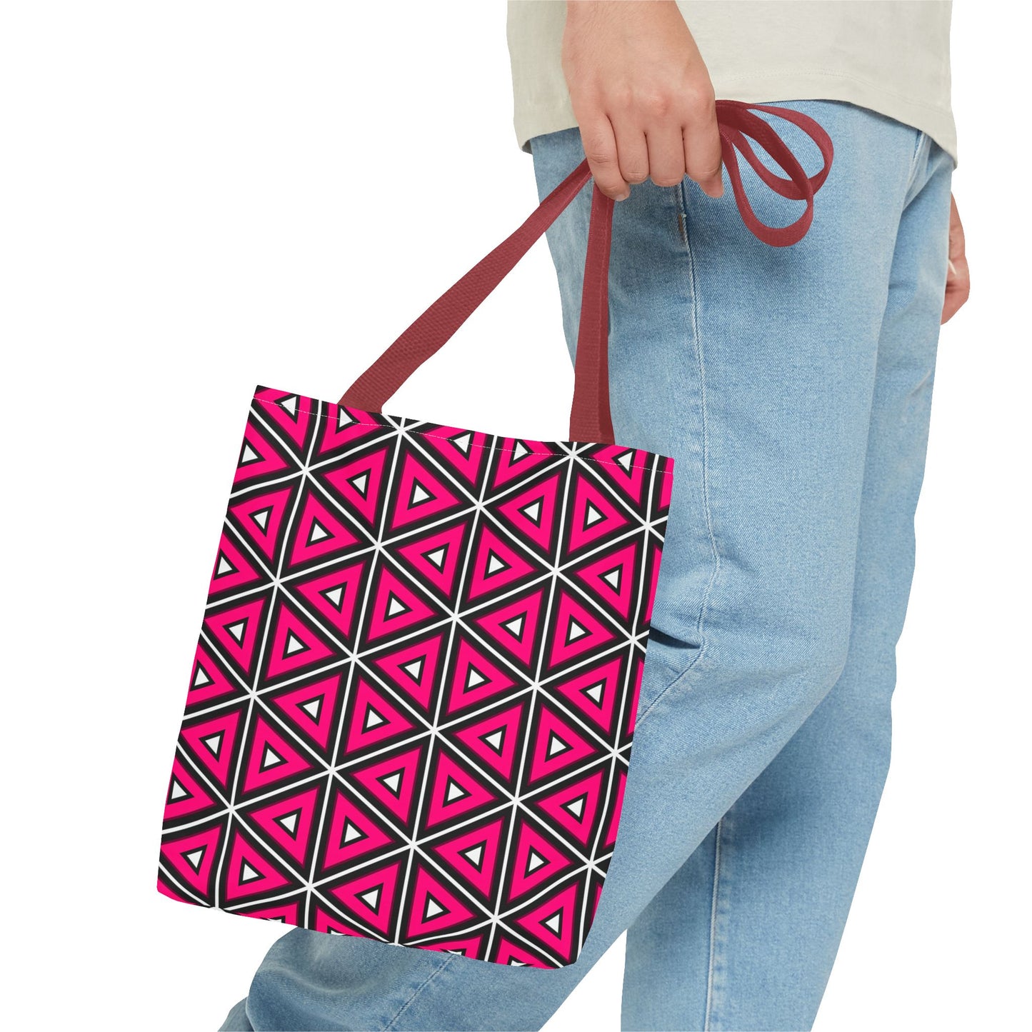 Vibrant Geometric Tote Bag, Trendy Shopping Tote, Cute Carry-All