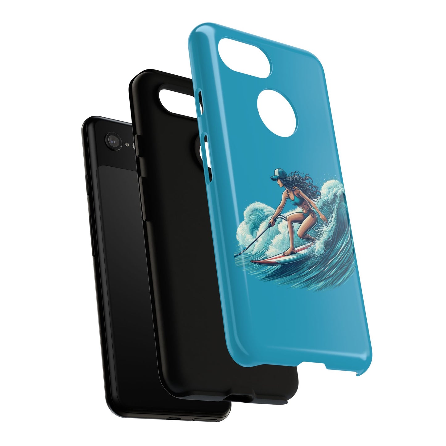 Surfing Phone Case, Coastal Vibes Phone Cover, Tough Cases for Beach Lovers, Ocean Art Phone Accessories, Summer Gift Idea